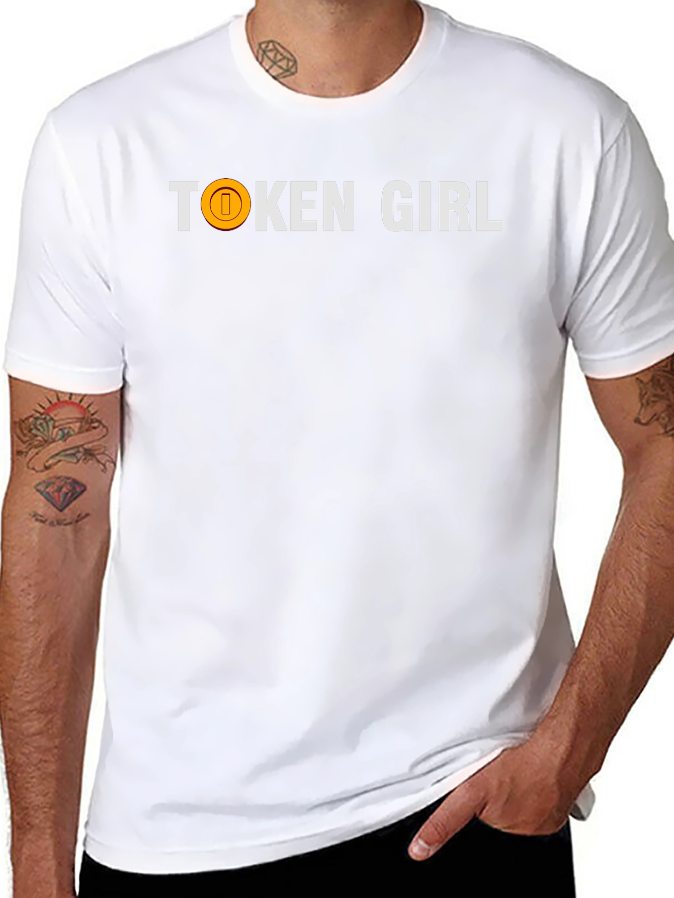 Token Girl Black Cotton Graphic Tee