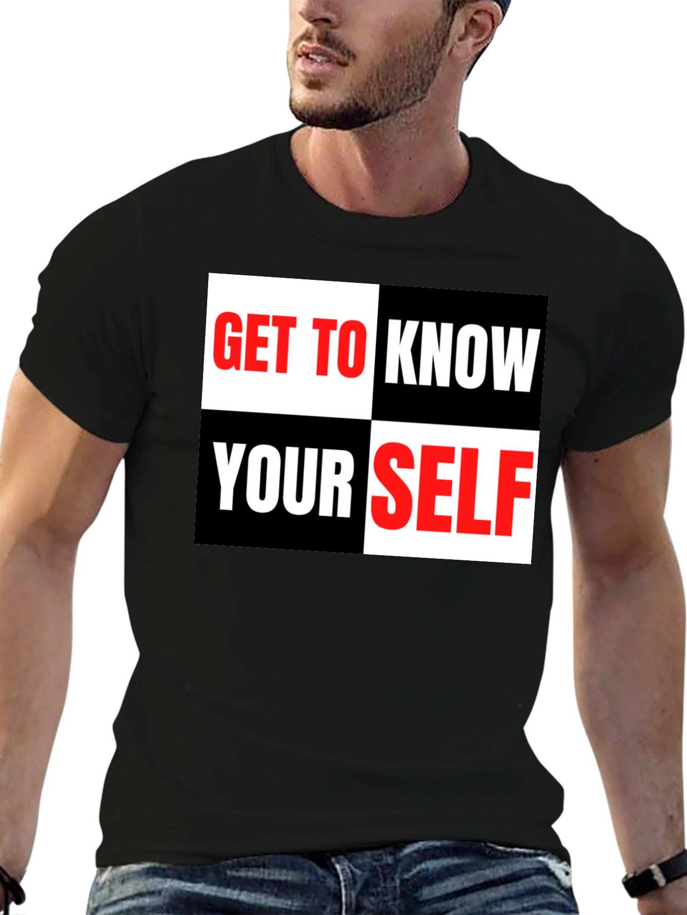 Get to Know Yourself Graphic Tee - Black