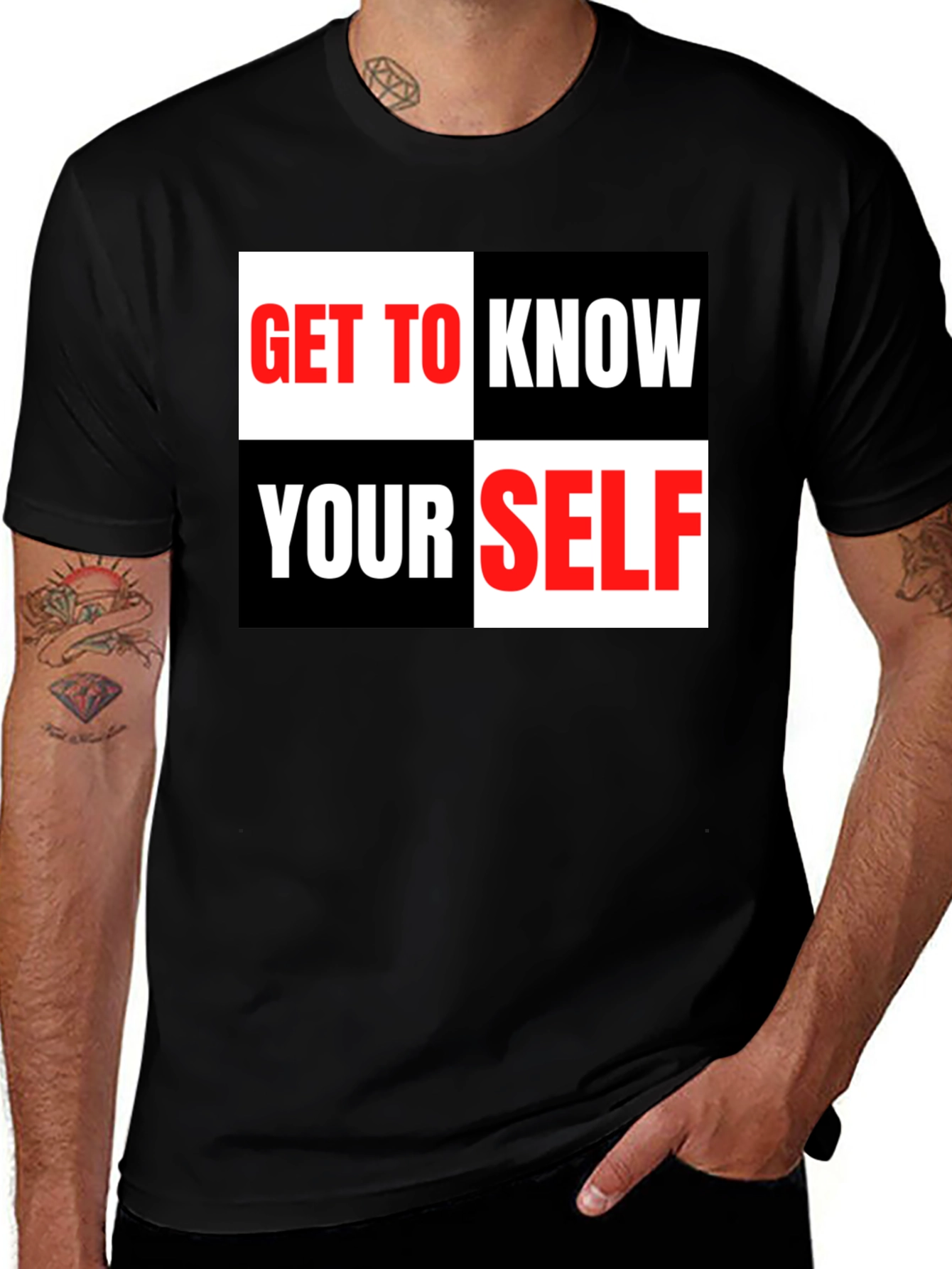 Get to Know Yourself Graphic Tee - Black