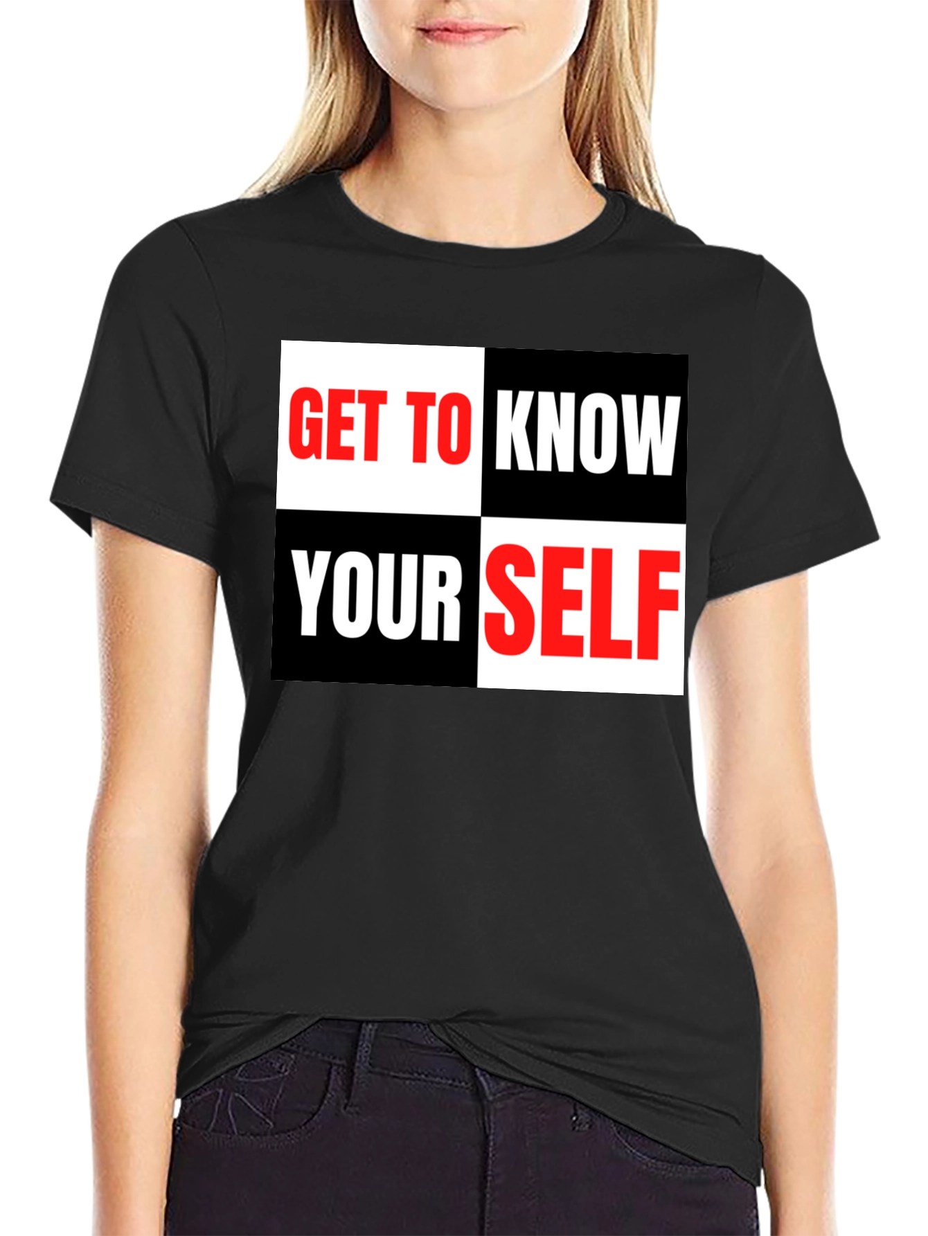 Get to Know Yourself Graphic Tee - Black