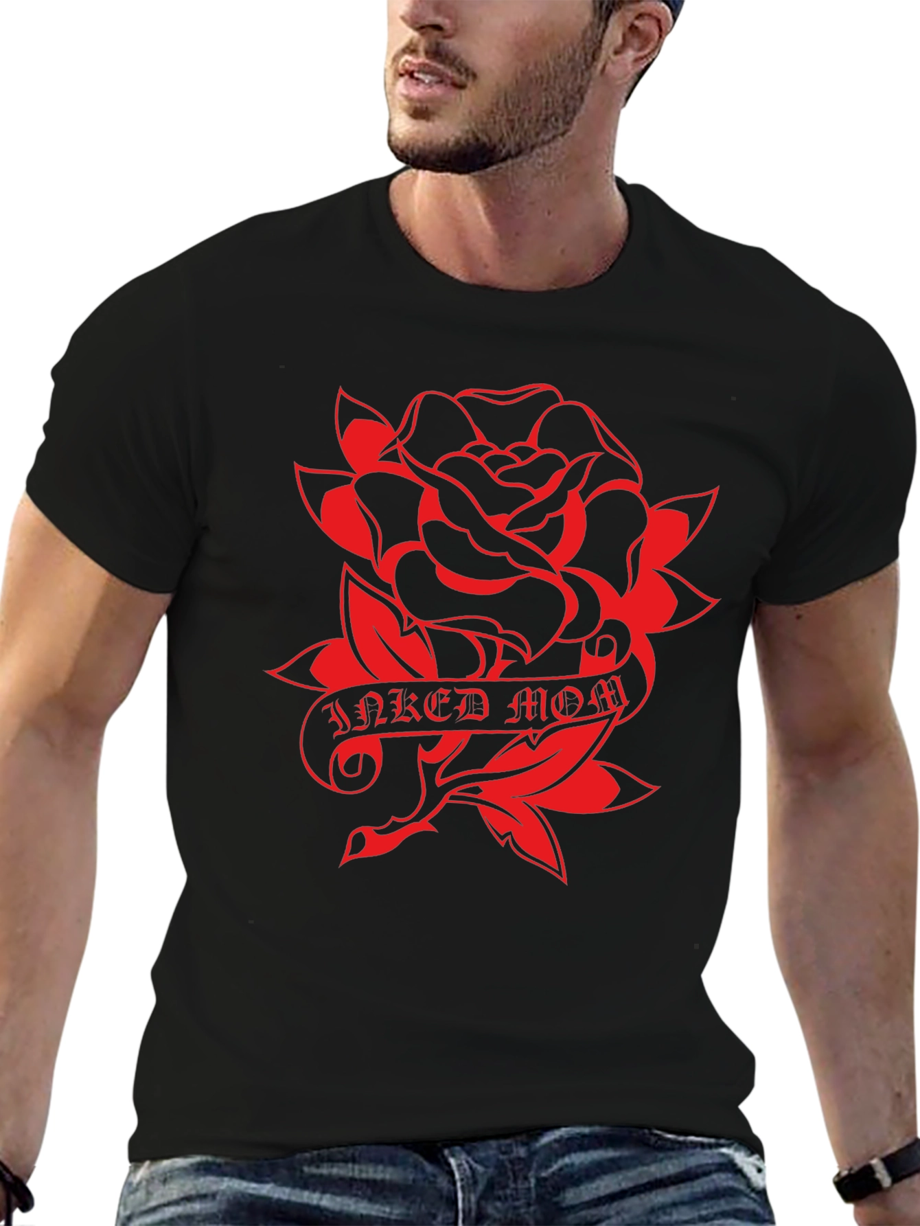Inked Mom Rose Graphic T-Shirt - Classic Style