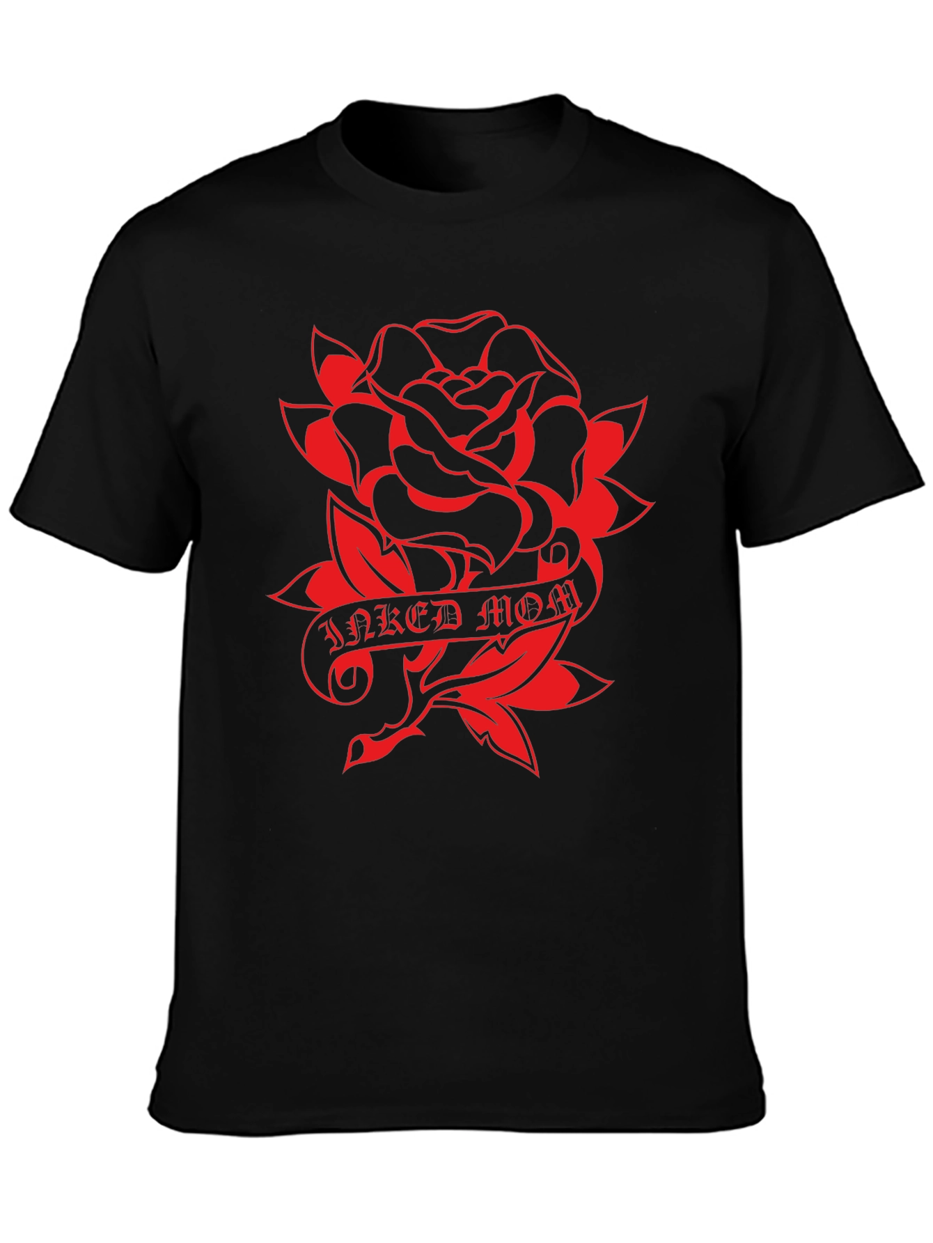 Inked Mom Rose Graphic T-Shirt - Classic Style