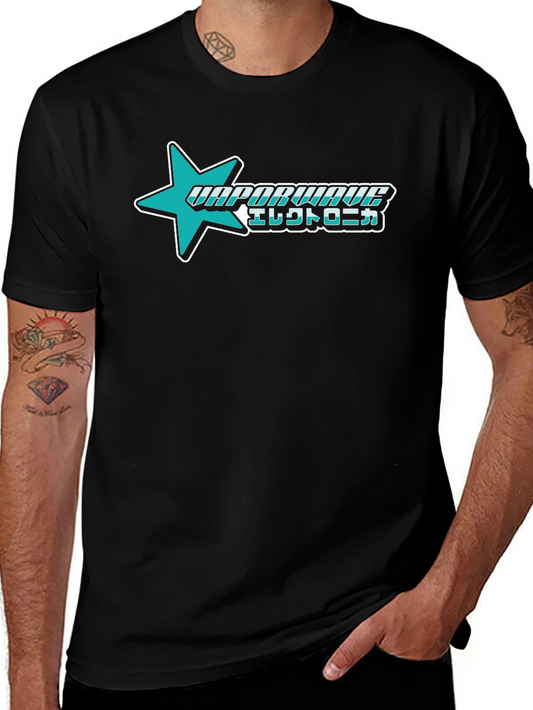 Vaporwave Electronica Star Graphic T-Shirt