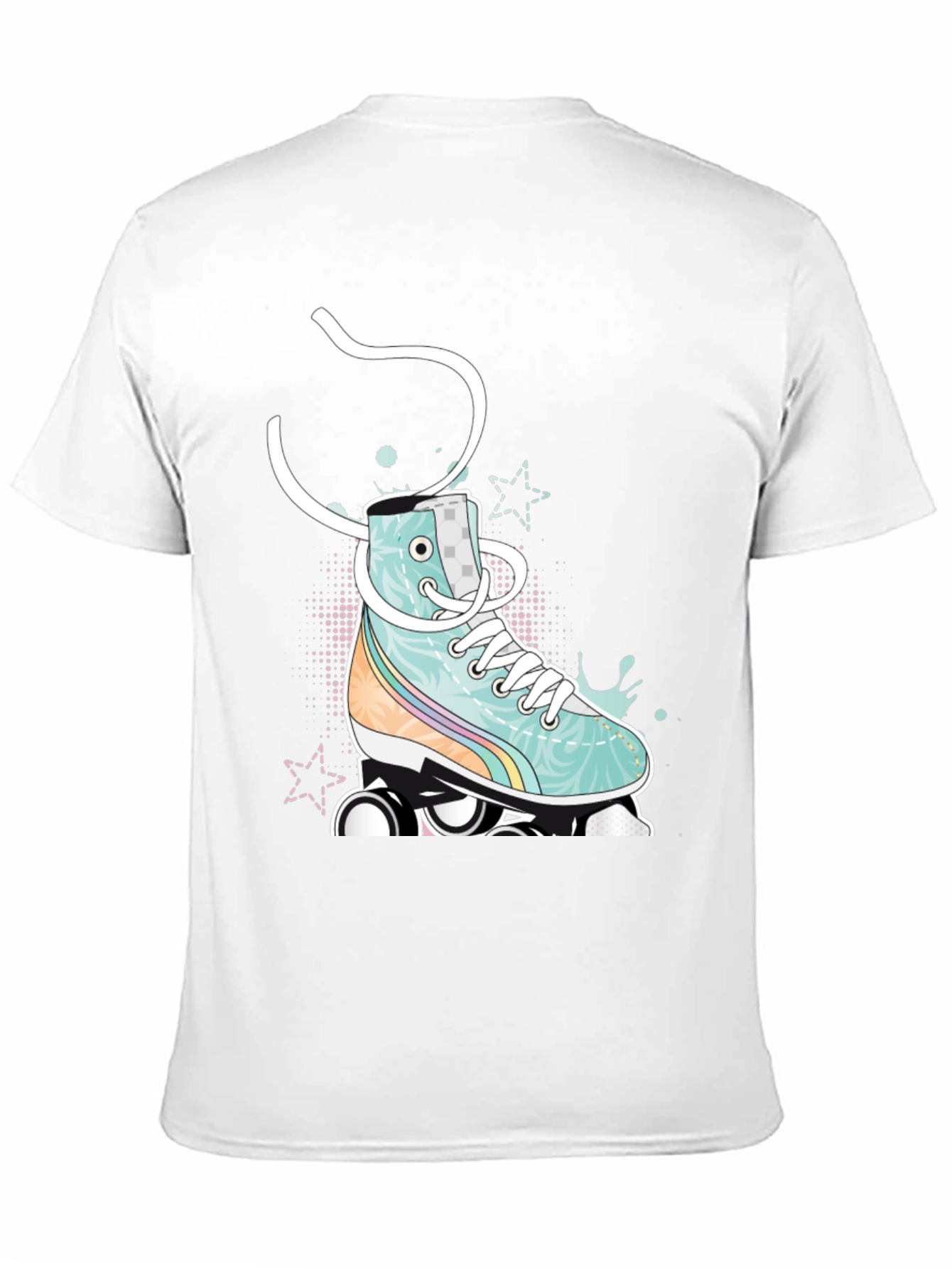 Retro Roller Skate Graphic Tee - Black
