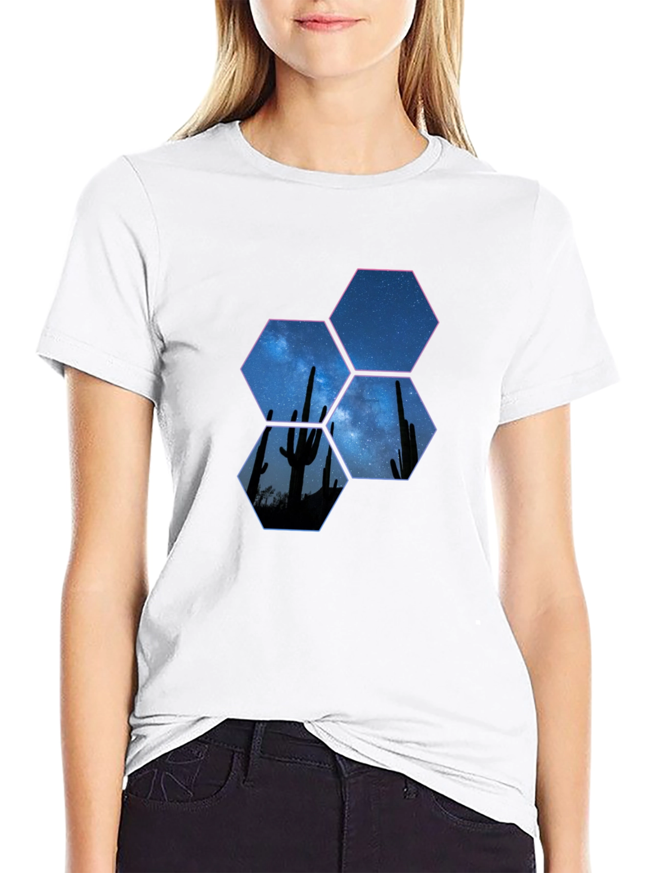 Desert Night Hex Graphic Tee - Black