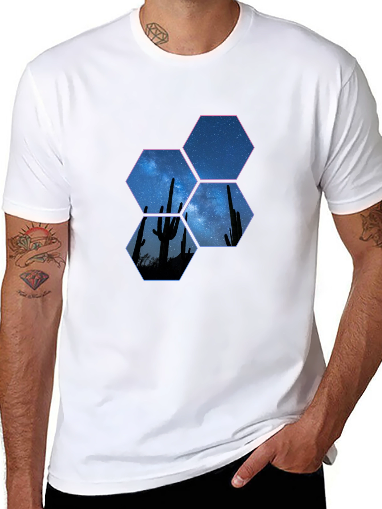 Desert Night Hex Graphic Tee - Black