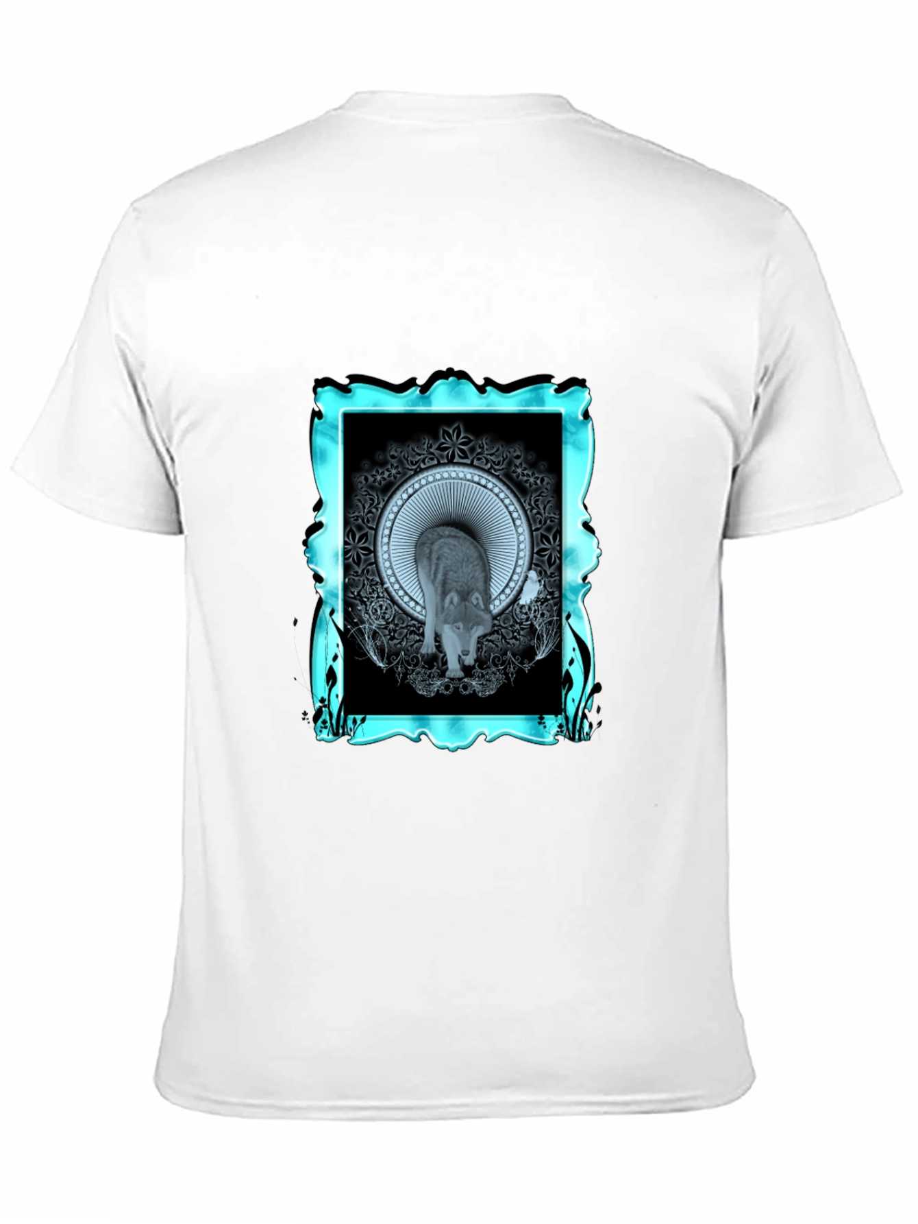Wolf Graphic Tee - Modern Mandala Design