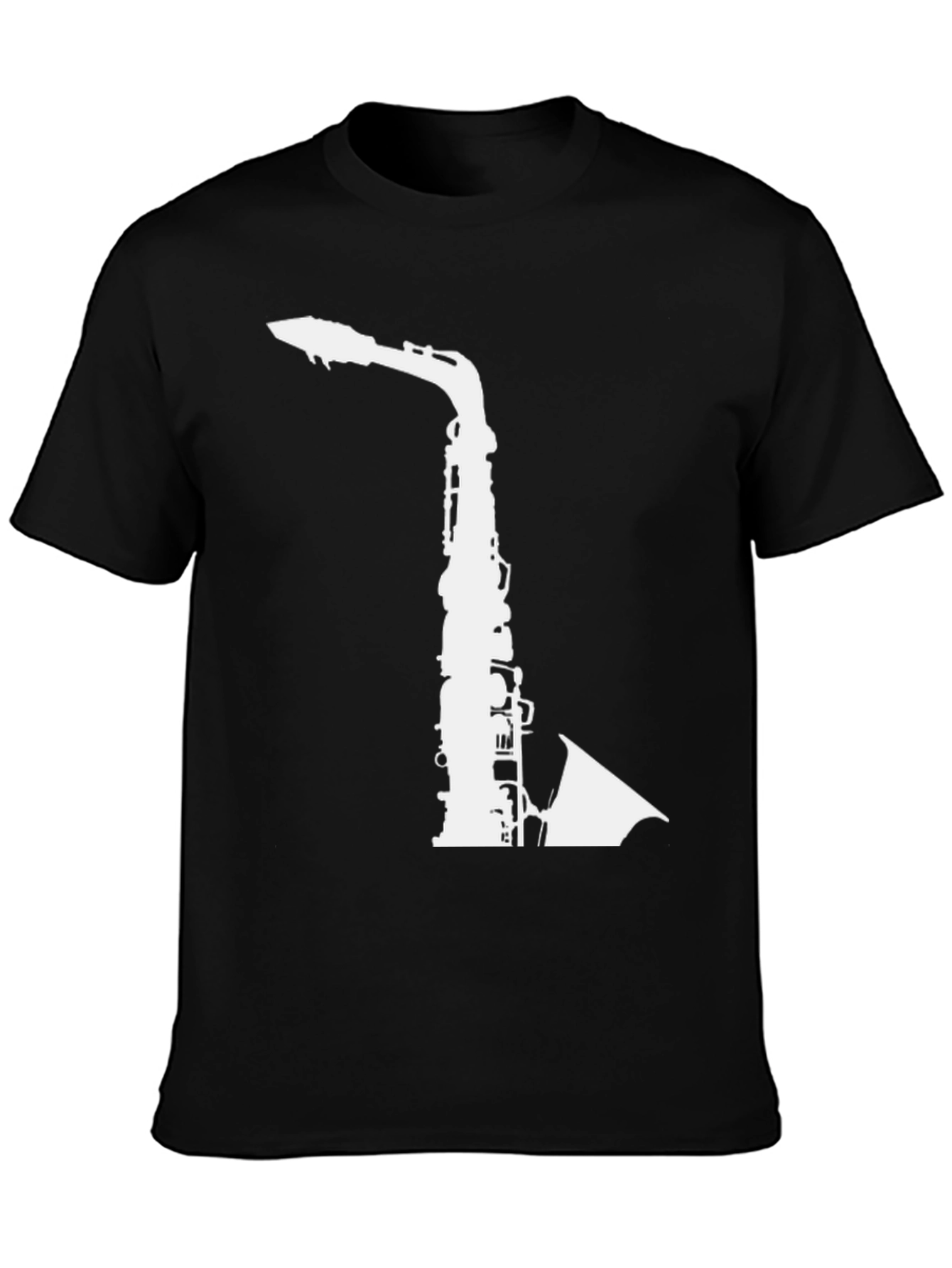 Saxophone Graphic Print Black T-Shirt