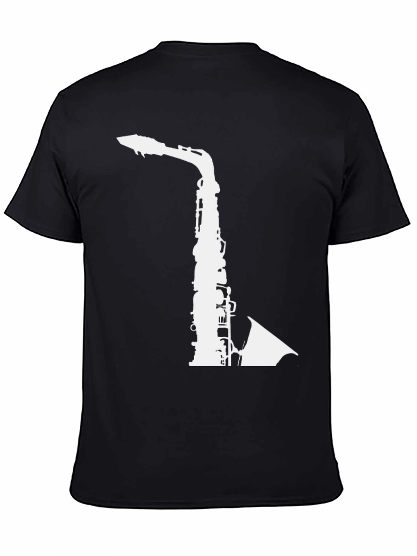 Saxophone Graphic Print Black T-Shirt