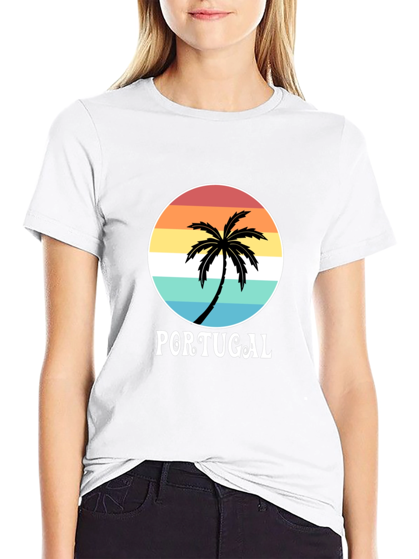 Portugal Palm Tree T-Shirt - Beach Vacation Souvenir