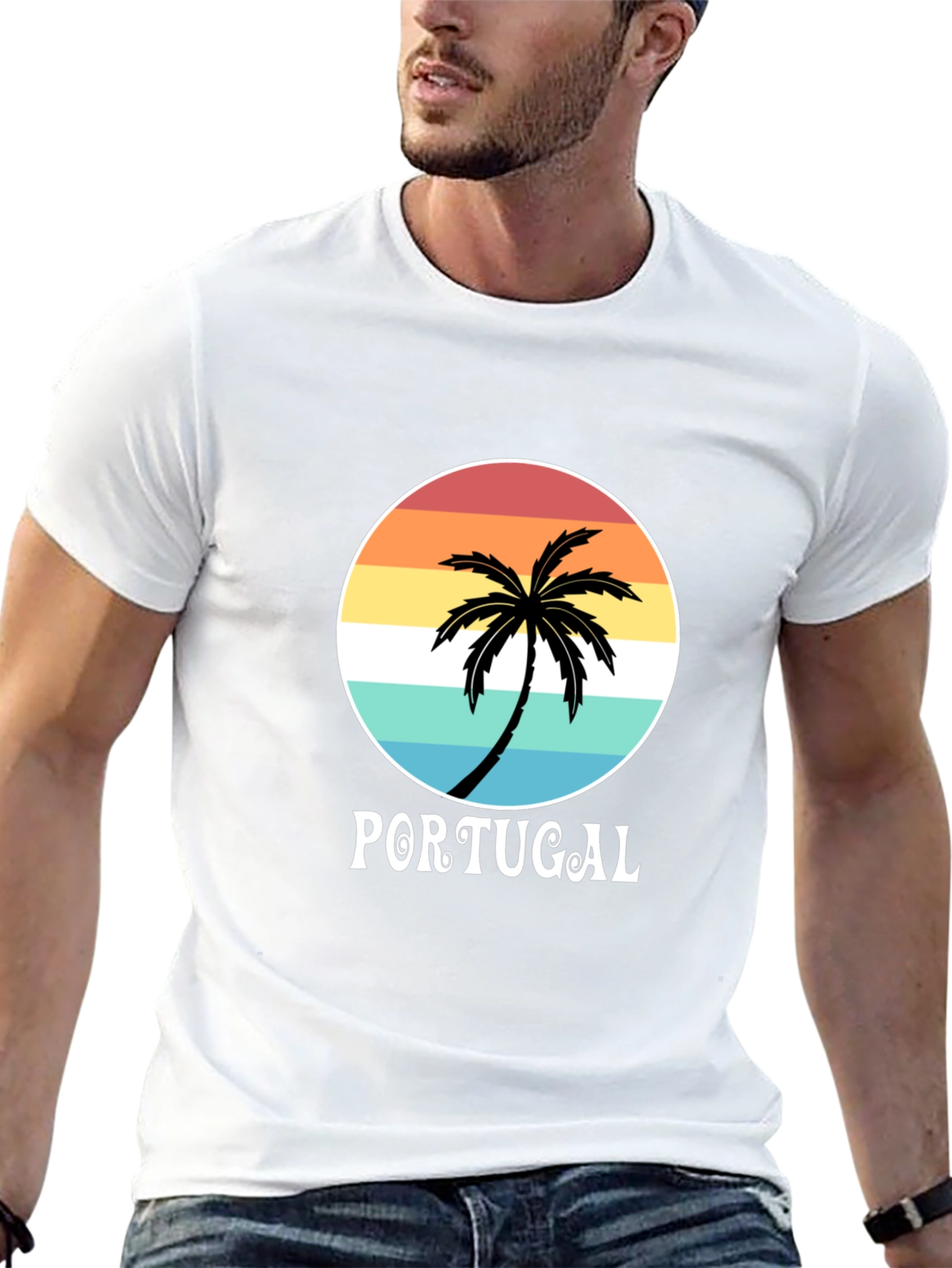 Portugal Palm Tree T-Shirt - Beach Vacation Souvenir