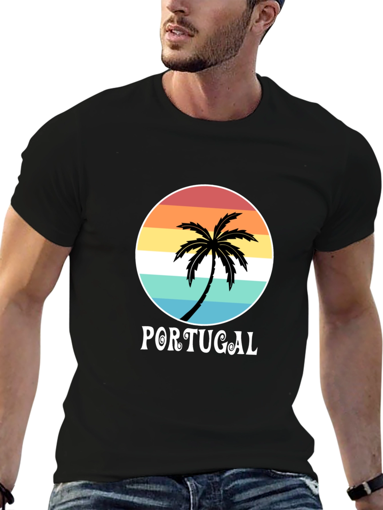 Portugal Palm Tree T-Shirt - Beach Vacation Souvenir