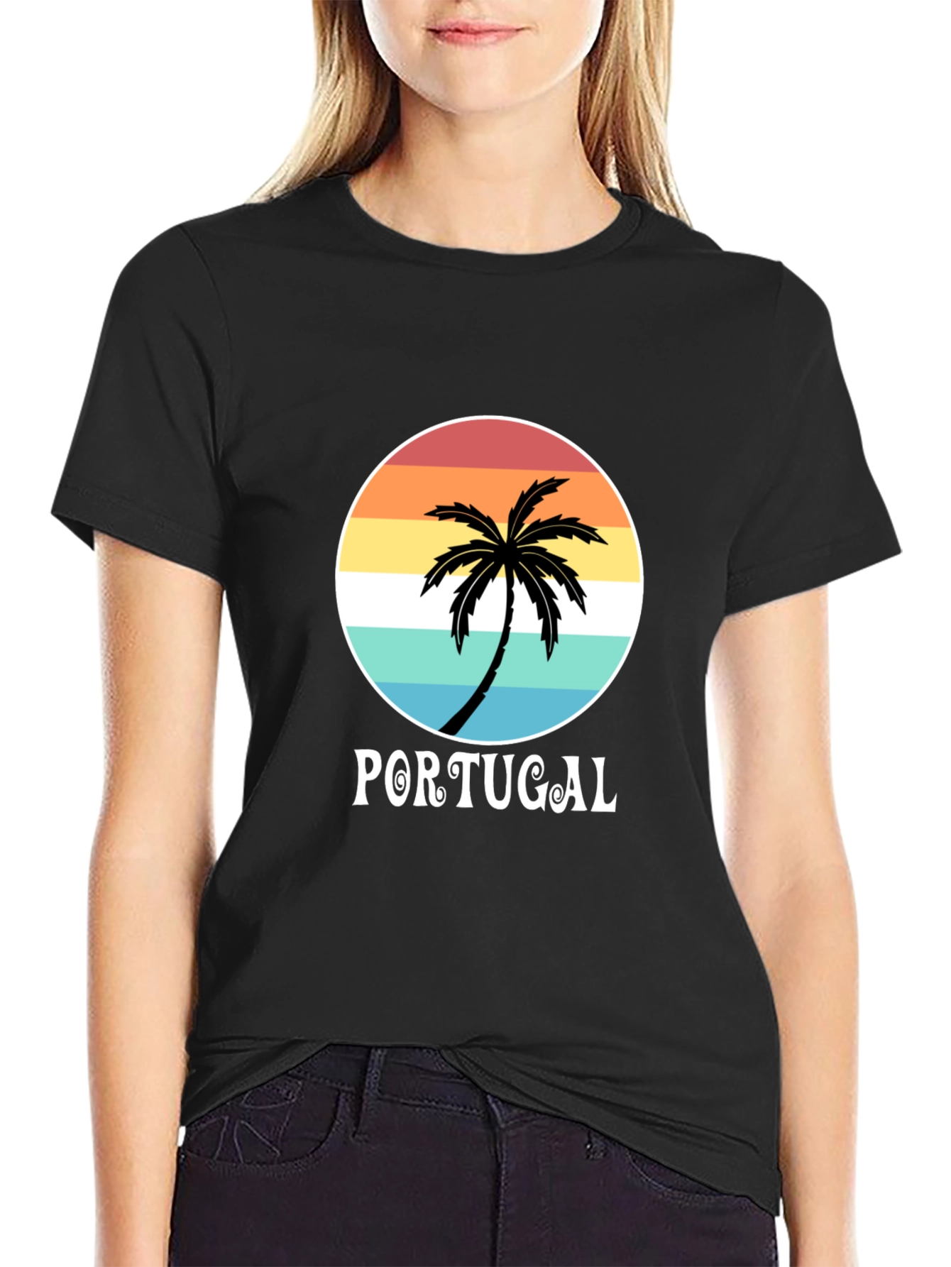 Portugal Palm Tree T-Shirt - Beach Vacation Souvenir