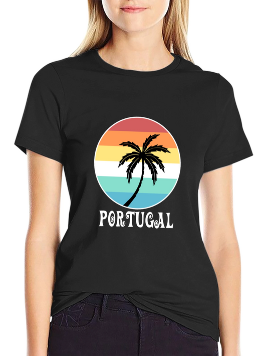 Portugal Palm Tree T-Shirt - Beach Vacation Souvenir