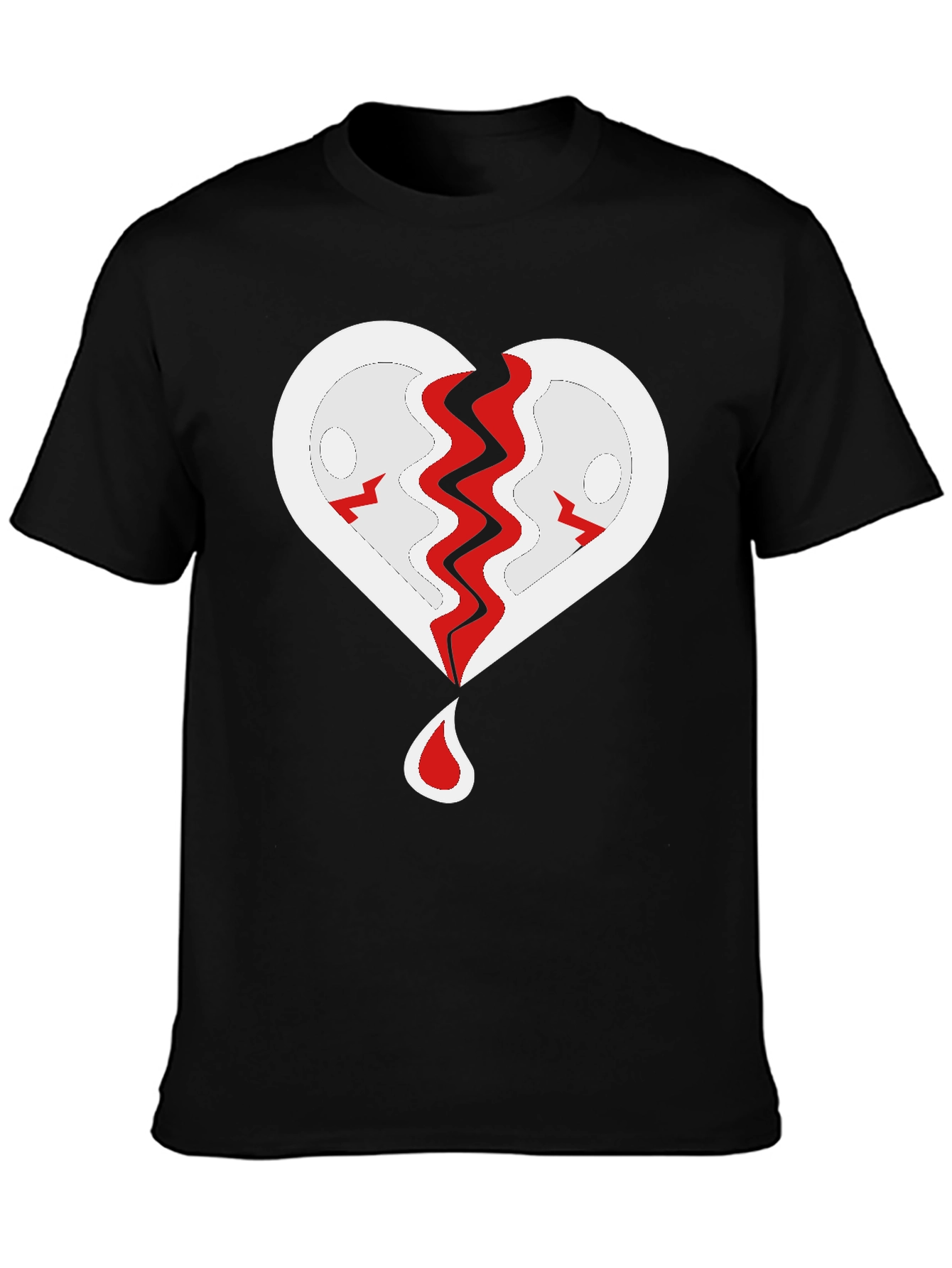 Broken Heart Graphic T-Shirt - Black