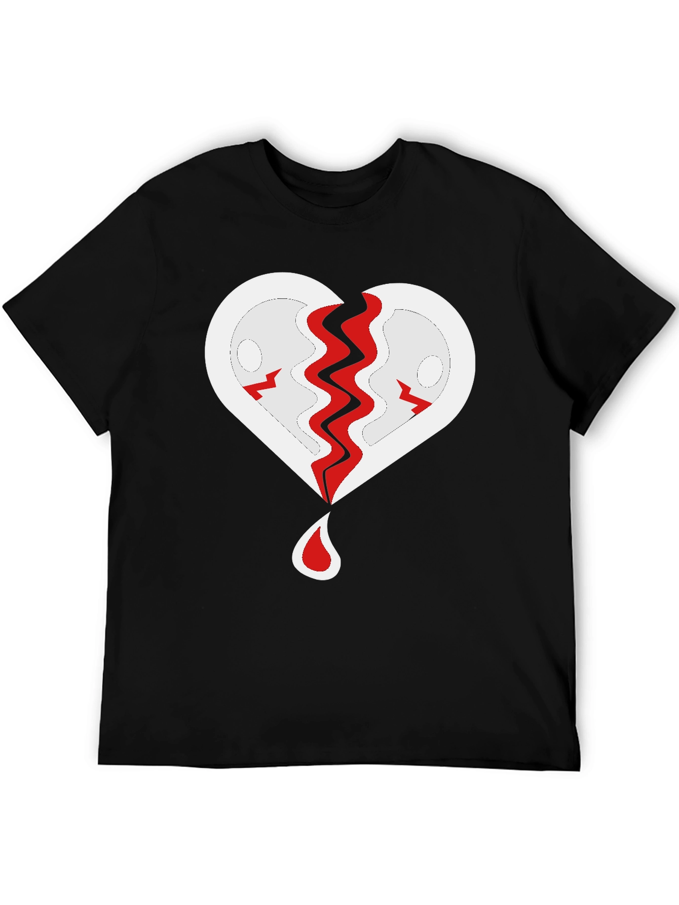 Broken Heart Graphic T-Shirt - Black