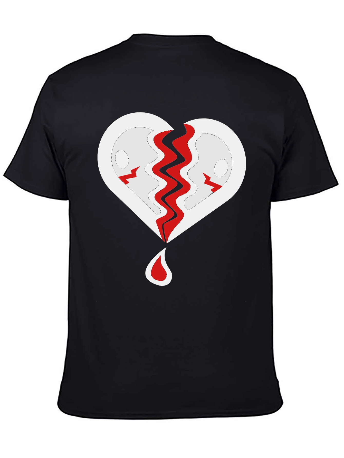 Broken Heart Graphic T-Shirt - Black