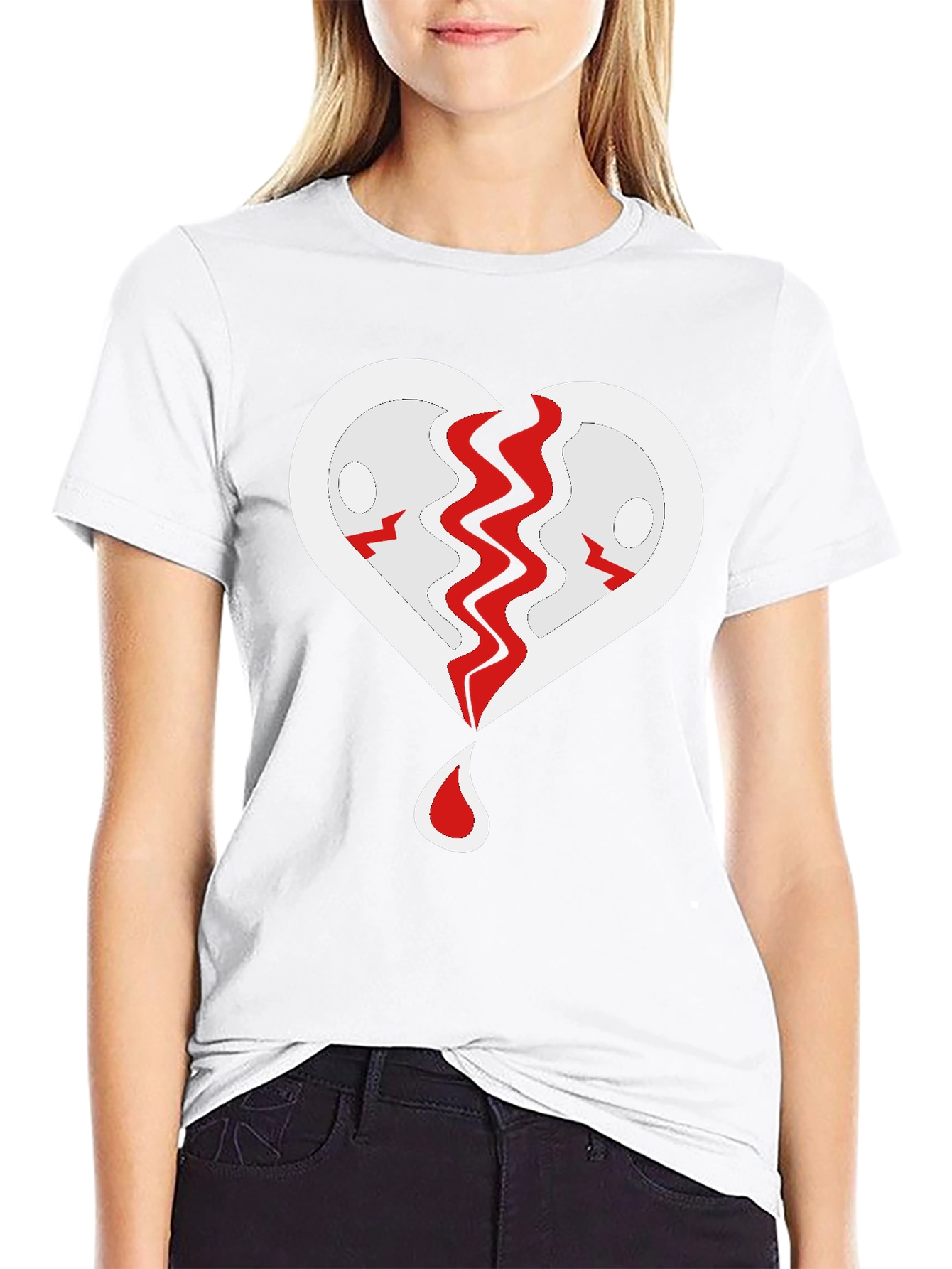 Broken Heart Graphic T-Shirt - Black