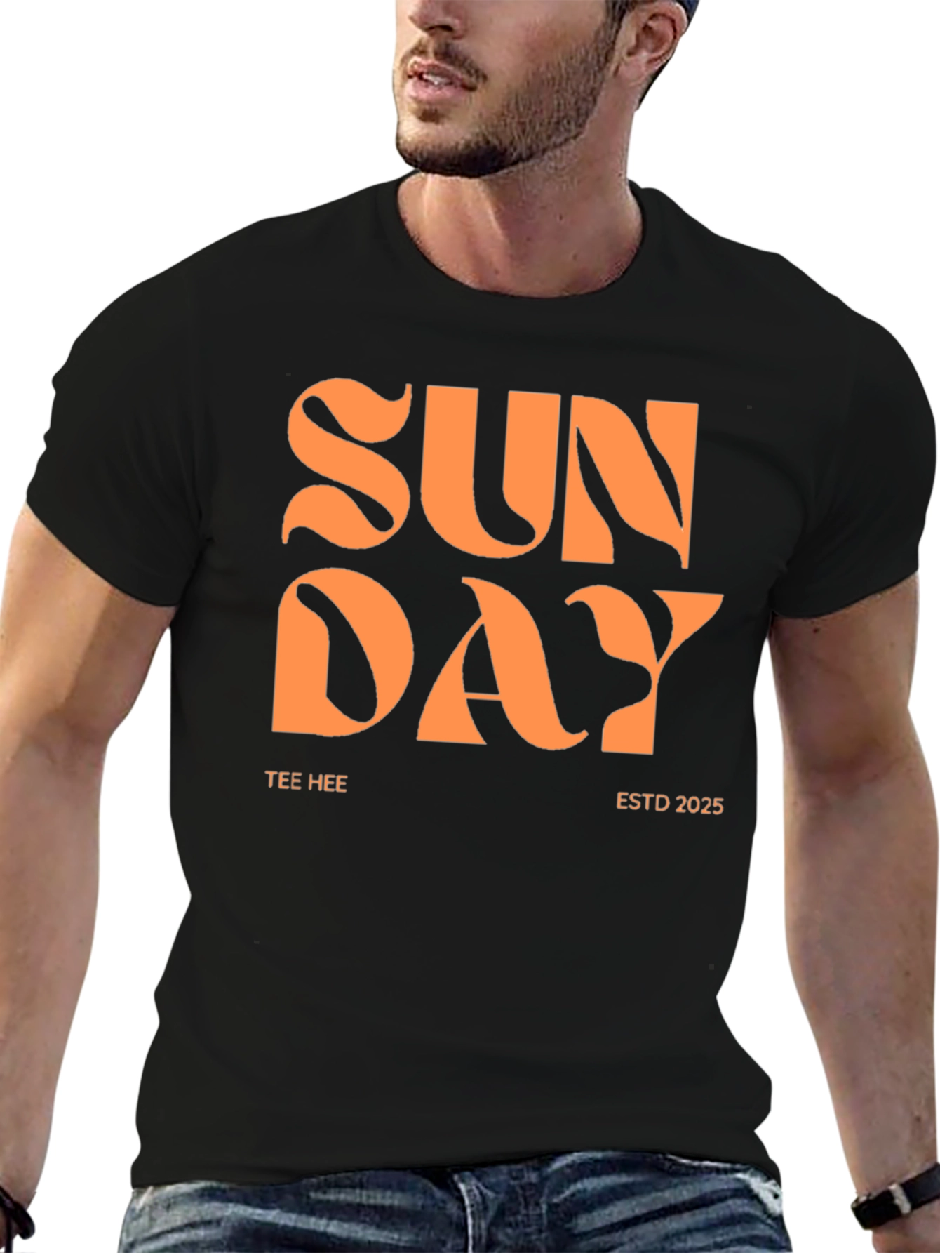 Sunday Tee - Black Graphic T-Shirt