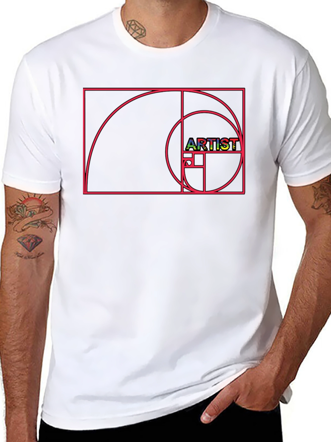 Artist Fibonacci Sequence Graphic T-Shirt - Black