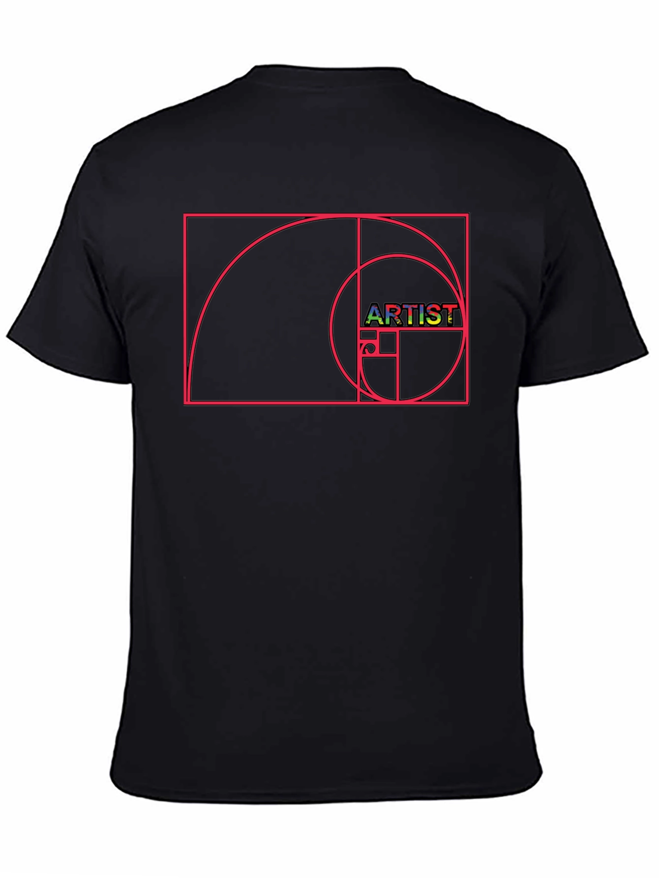 Artist Fibonacci Sequence Graphic T-Shirt - Black
