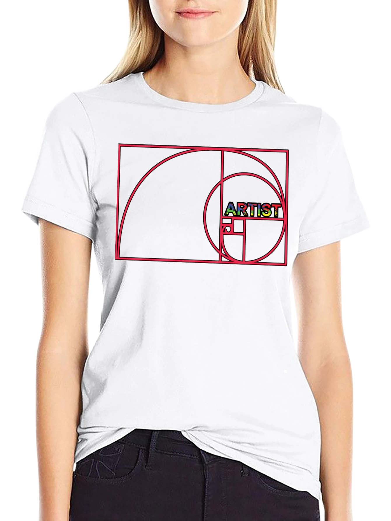 Artist Fibonacci Sequence Graphic T-Shirt - Black