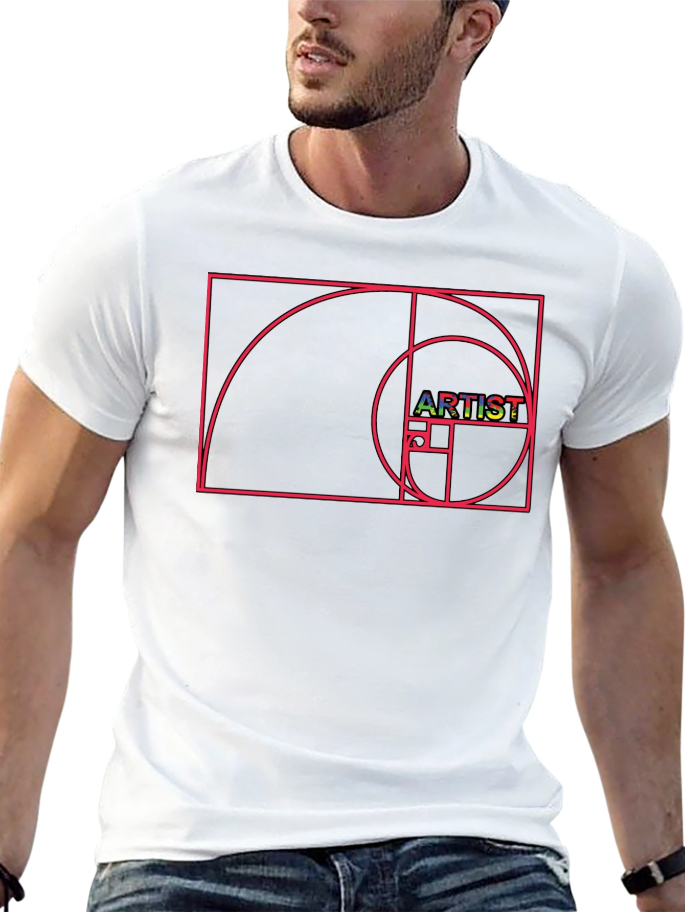 Artist Fibonacci Sequence Graphic T-Shirt - Black