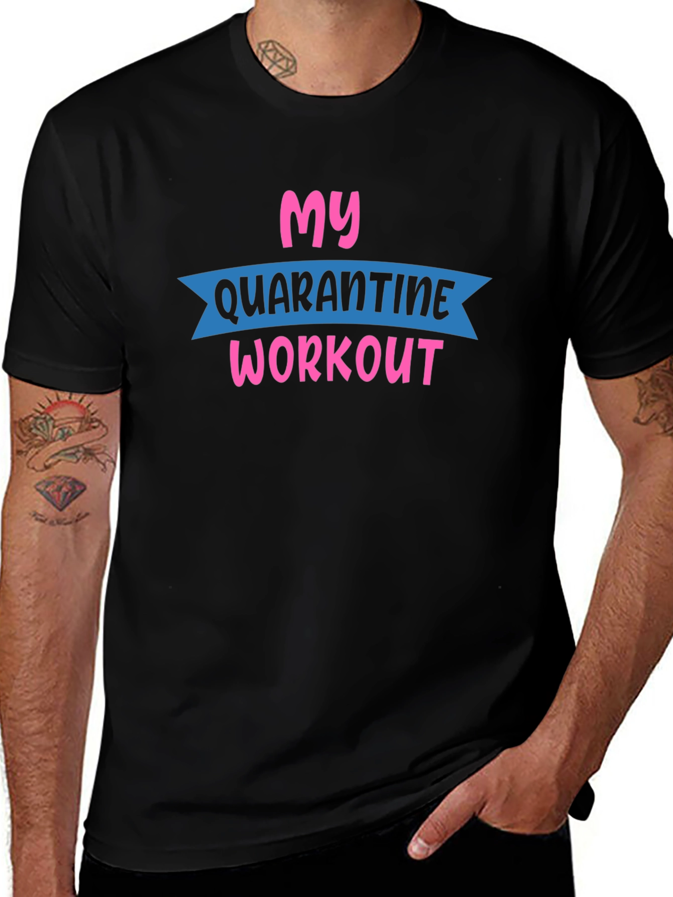Quarantine Workout Graphic Tee - Black