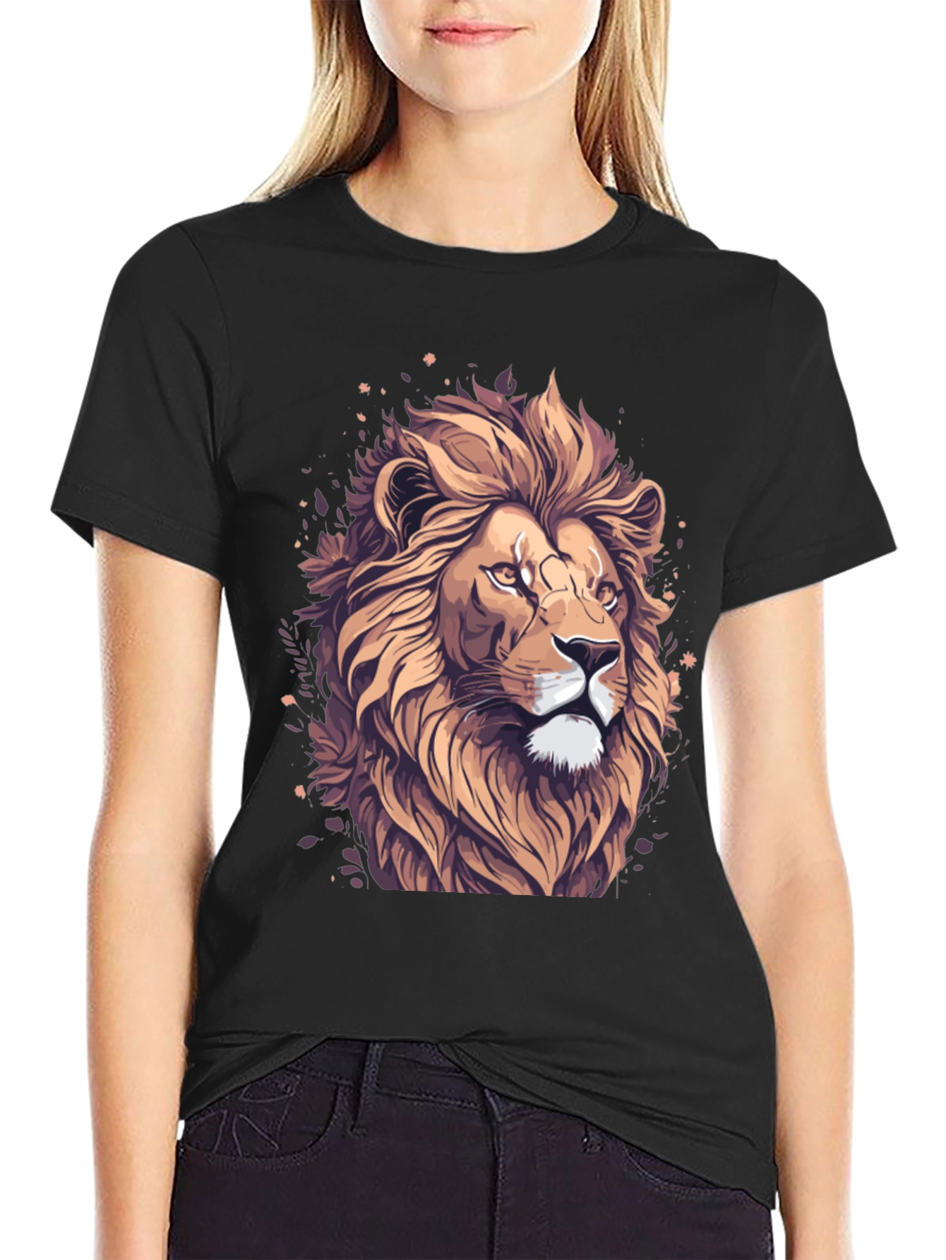 Lion Graphic Tee - Black Stylish T-Shirt