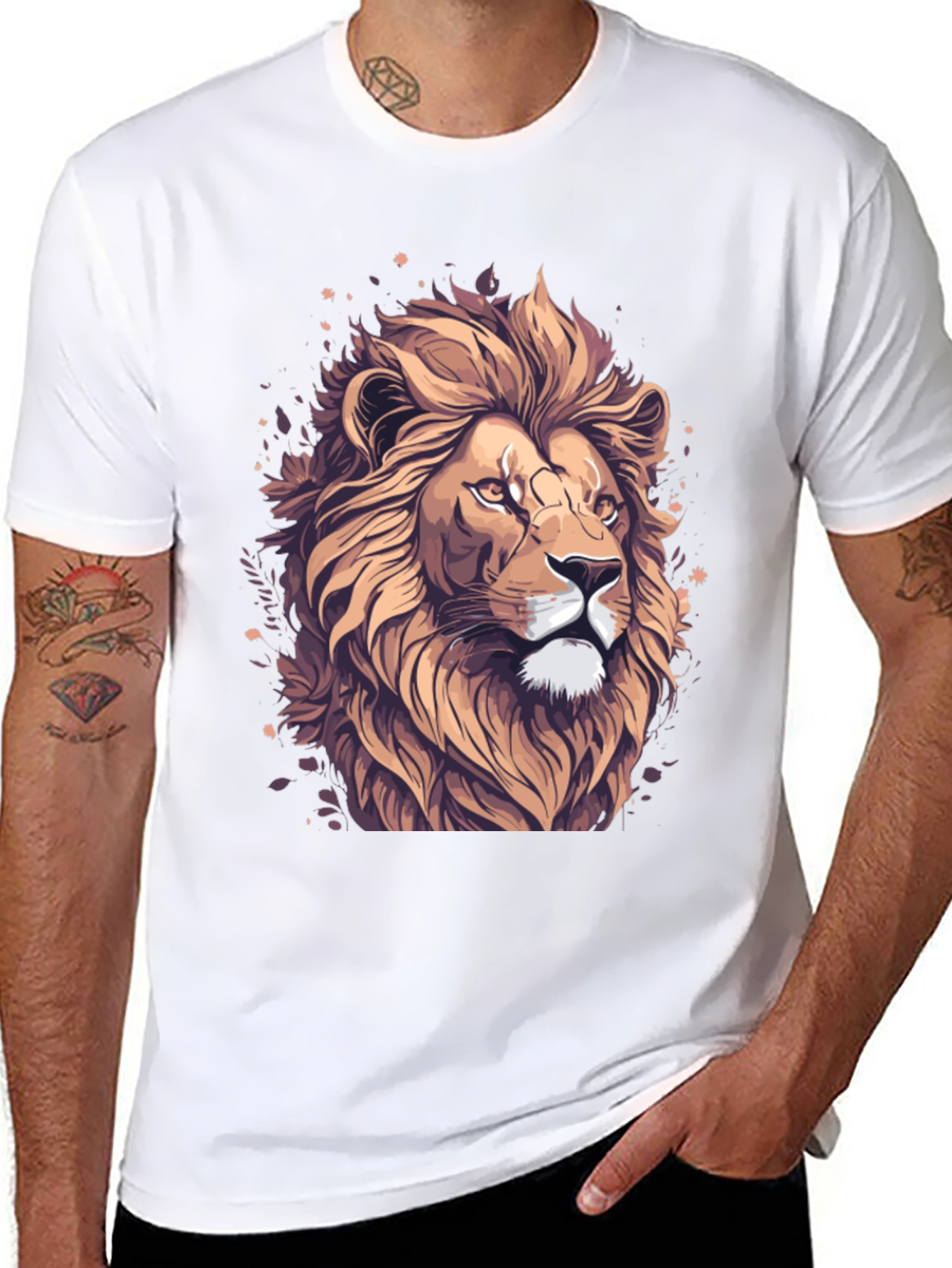 Lion Graphic Tee - Black Stylish T-Shirt
