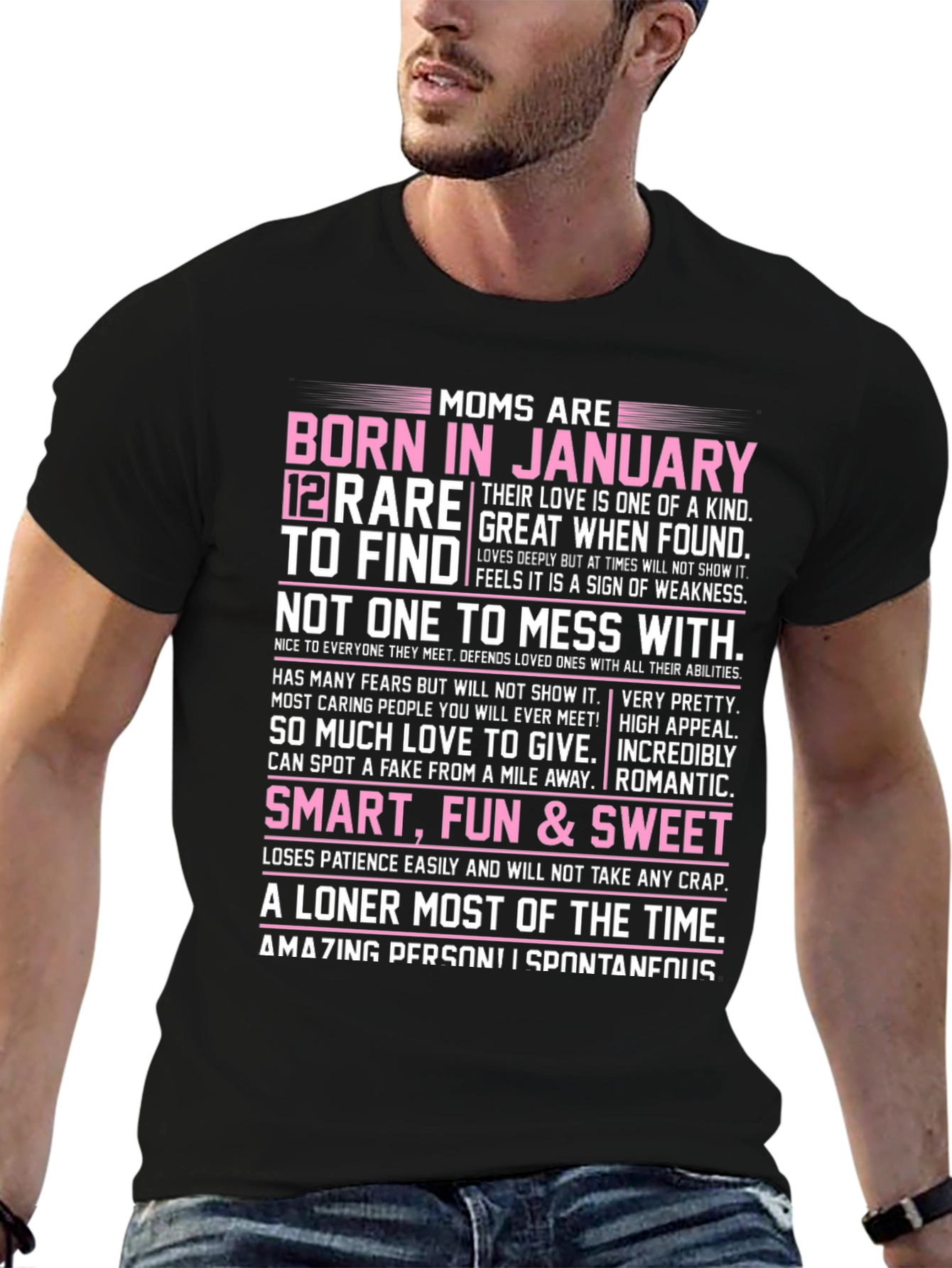 Moms Born in January Graphic T-Shirt