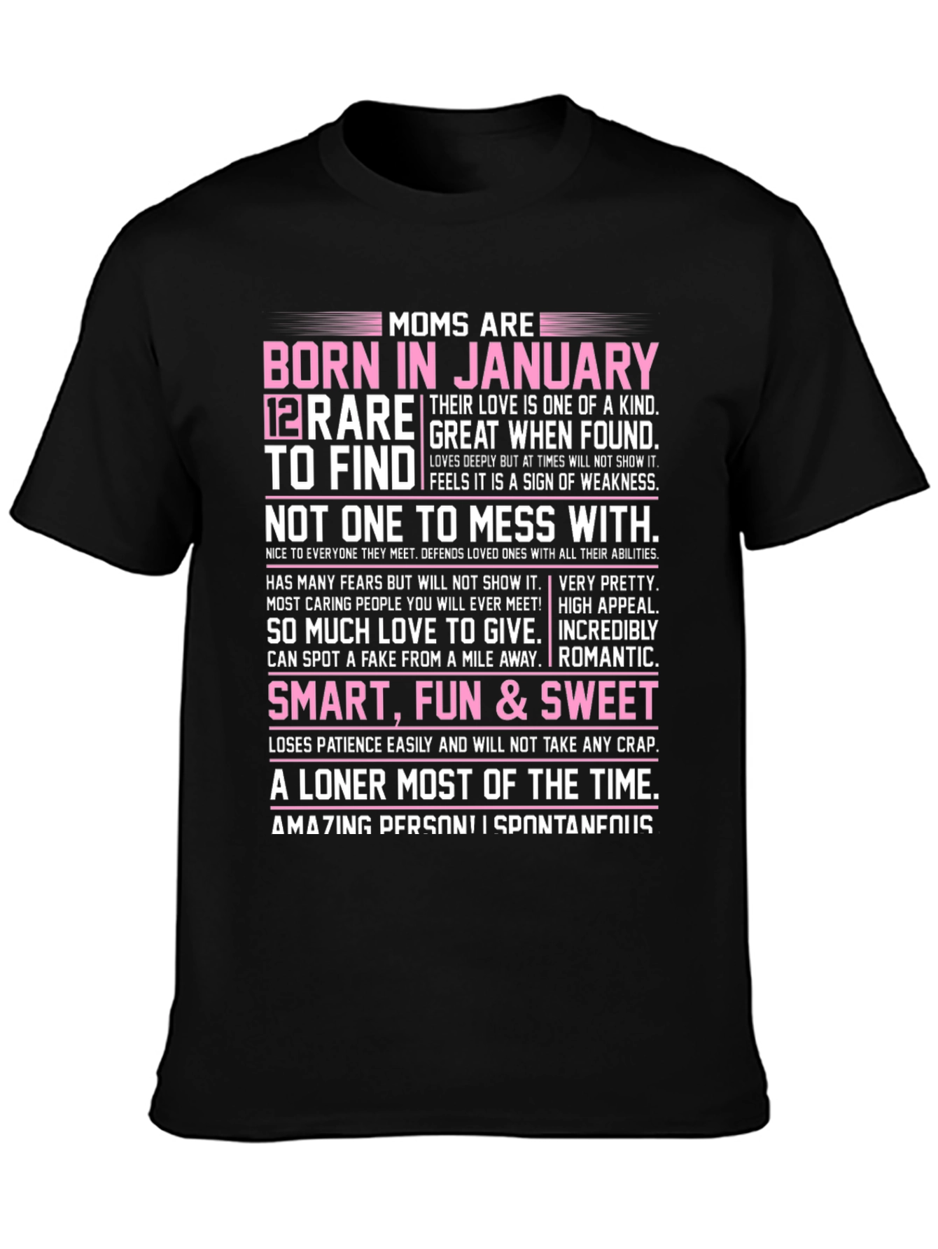 Moms Born in January Graphic T-Shirt