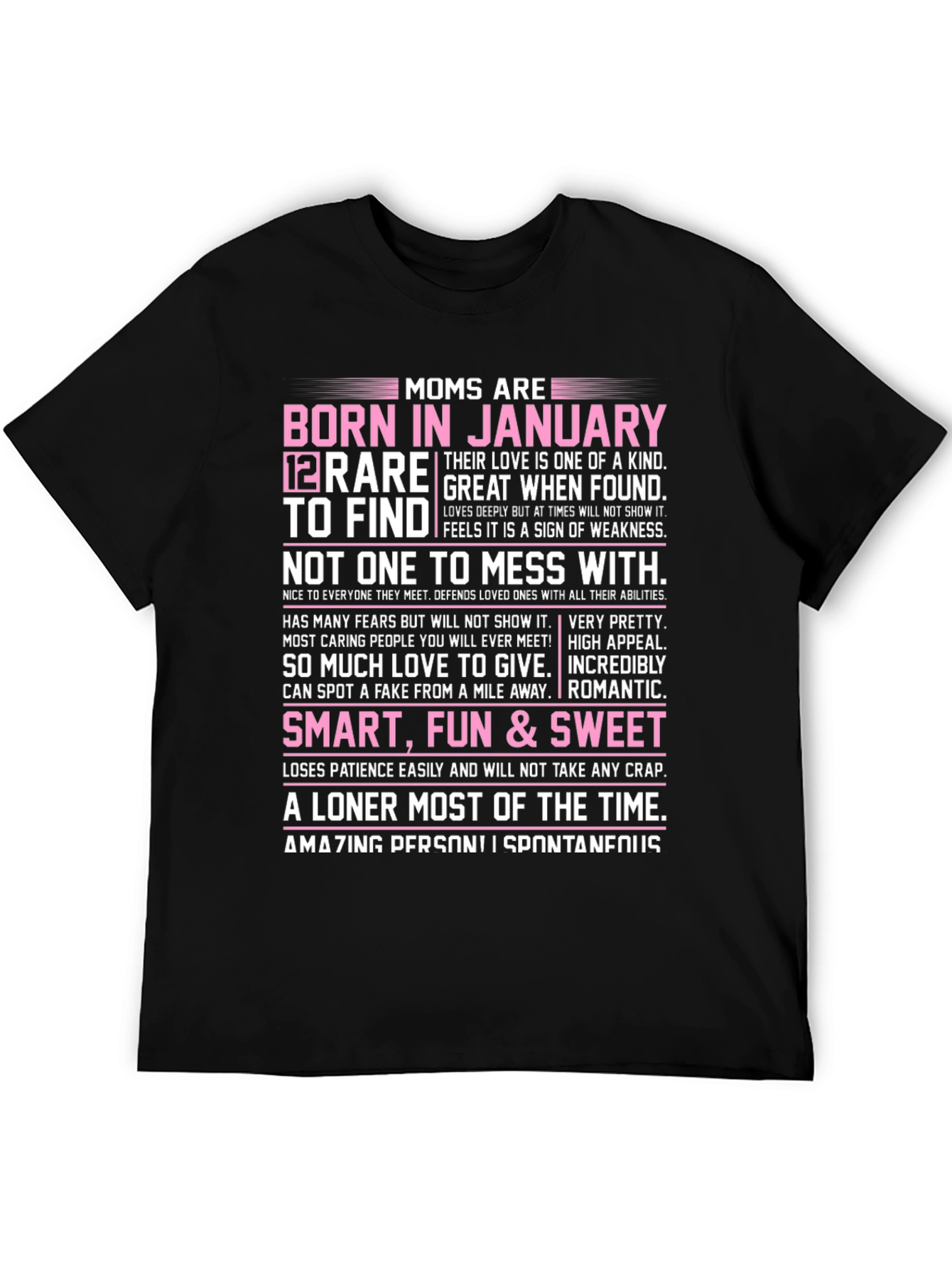 Moms Born in January Graphic T-Shirt