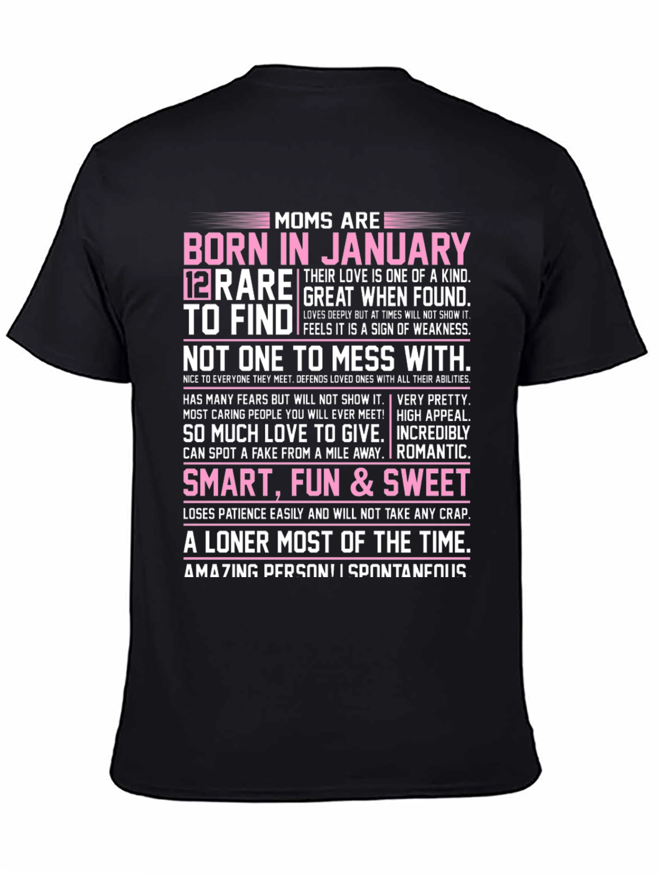 Moms Born in January Graphic T-Shirt