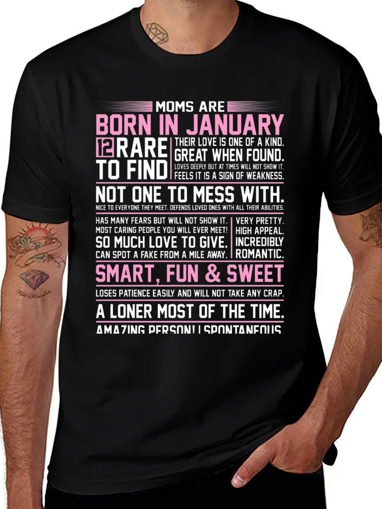 Moms Born in January Graphic T-Shirt