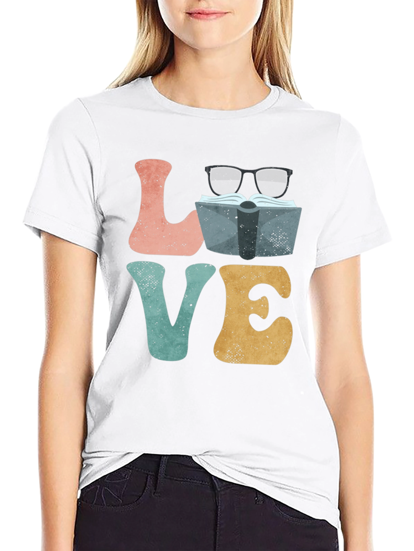 Book Lover Graphic T-Shirt - LOVE Design