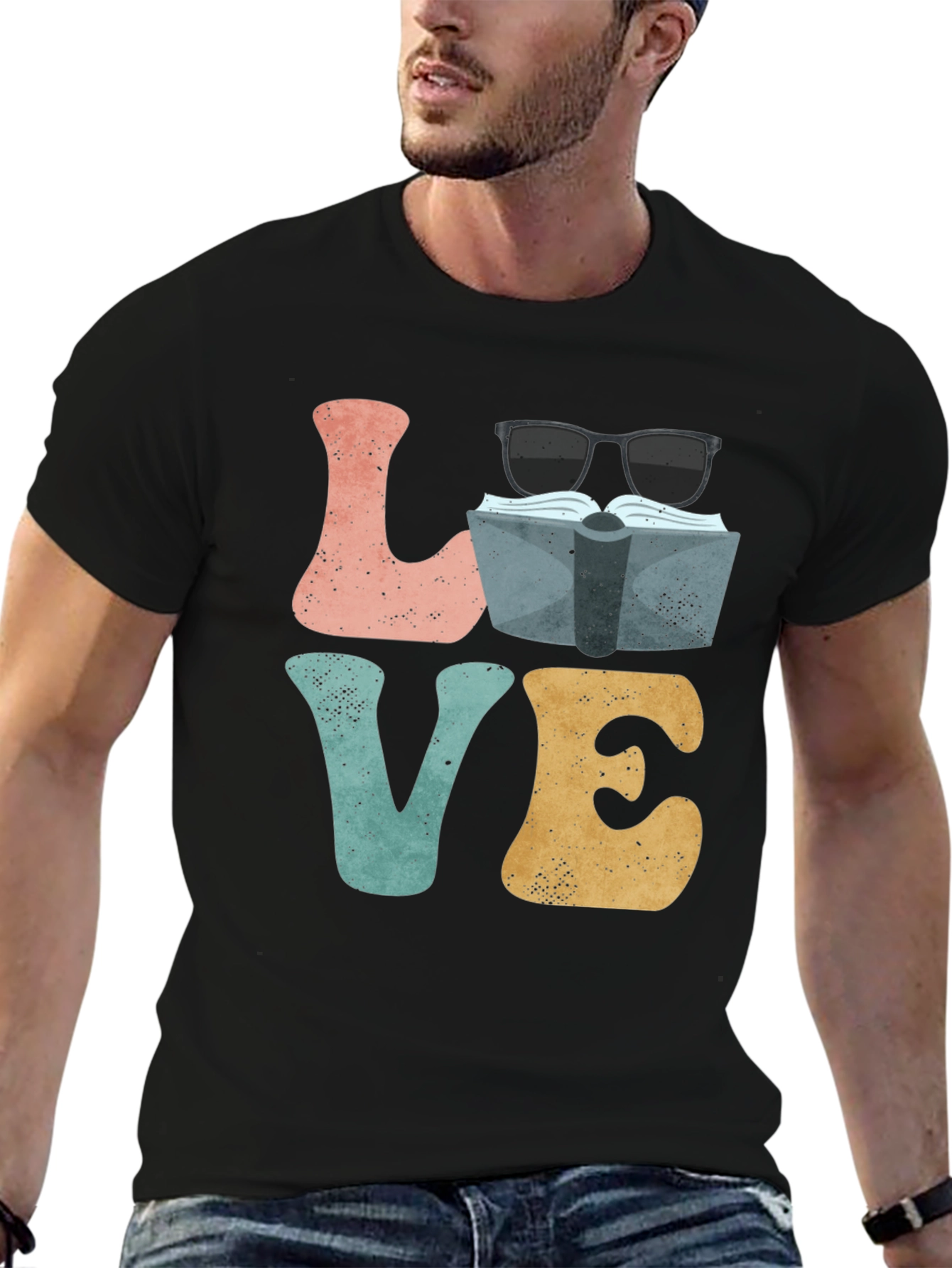 Book Lover Graphic T-Shirt - LOVE Design