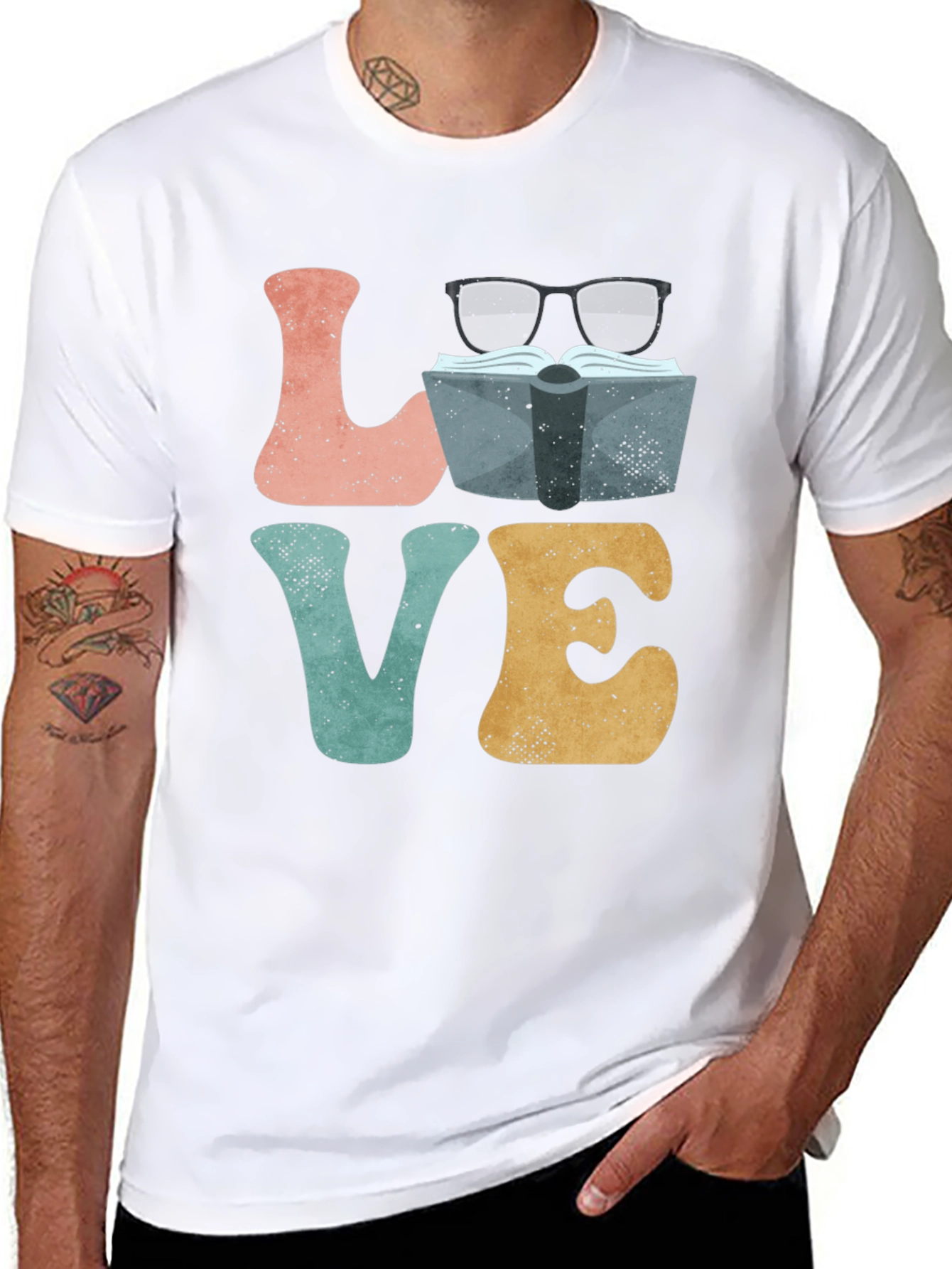 Book Lover Graphic T-Shirt - LOVE Design
