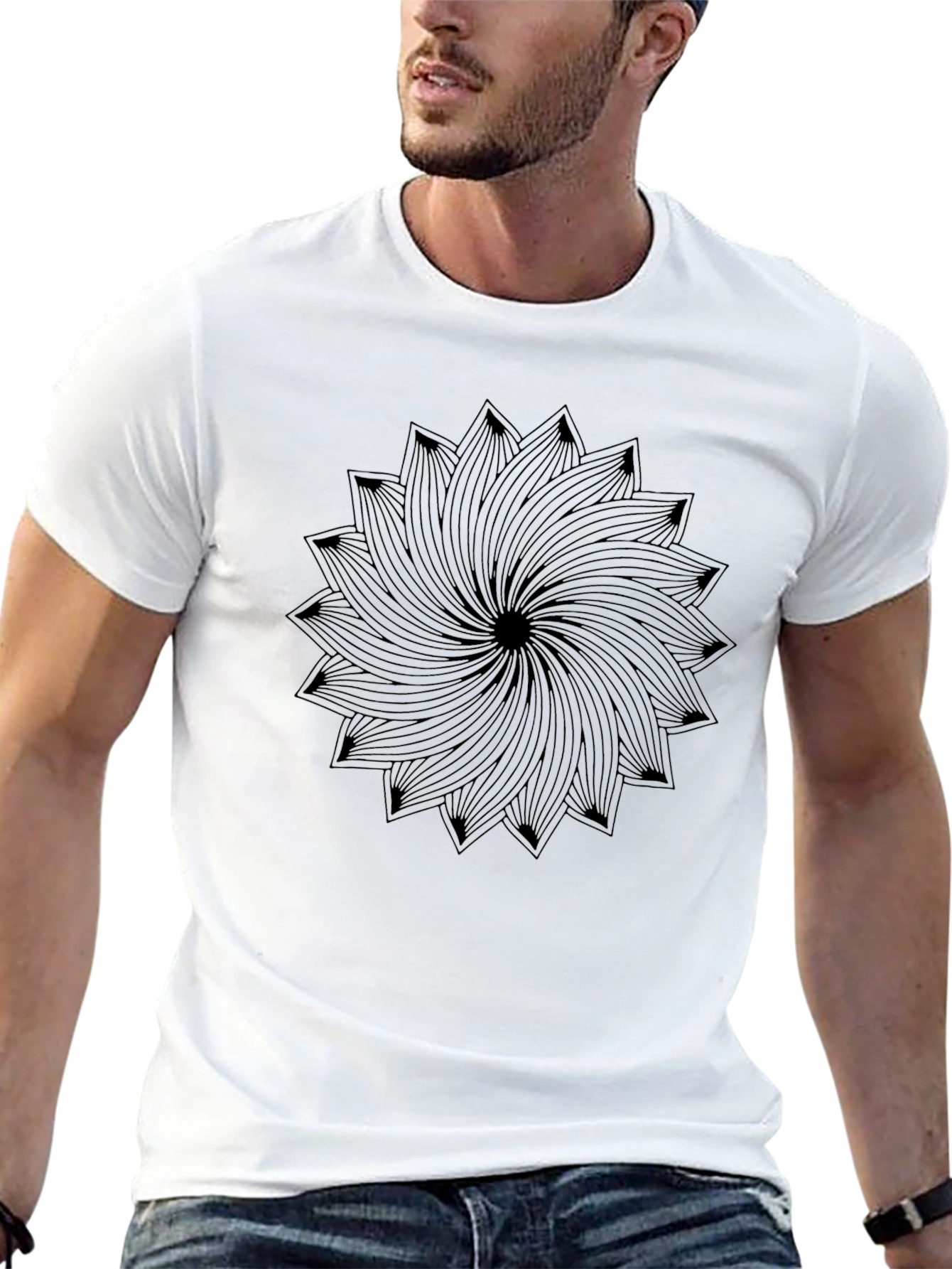 Modern Mandala Graphic Black T-Shirt