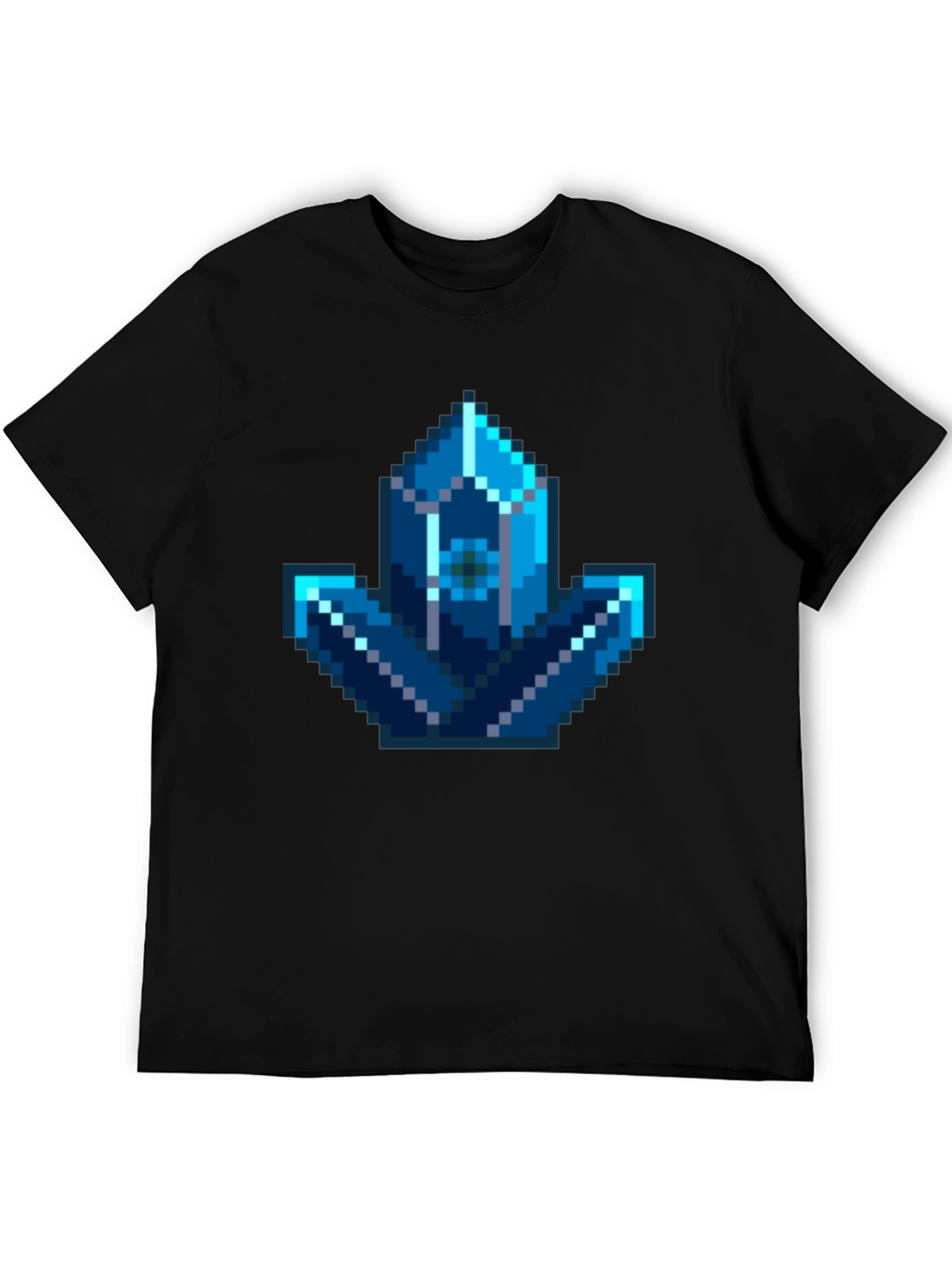 Pixel Art Crystal Graphic Tee - Gamer Style Shirt
