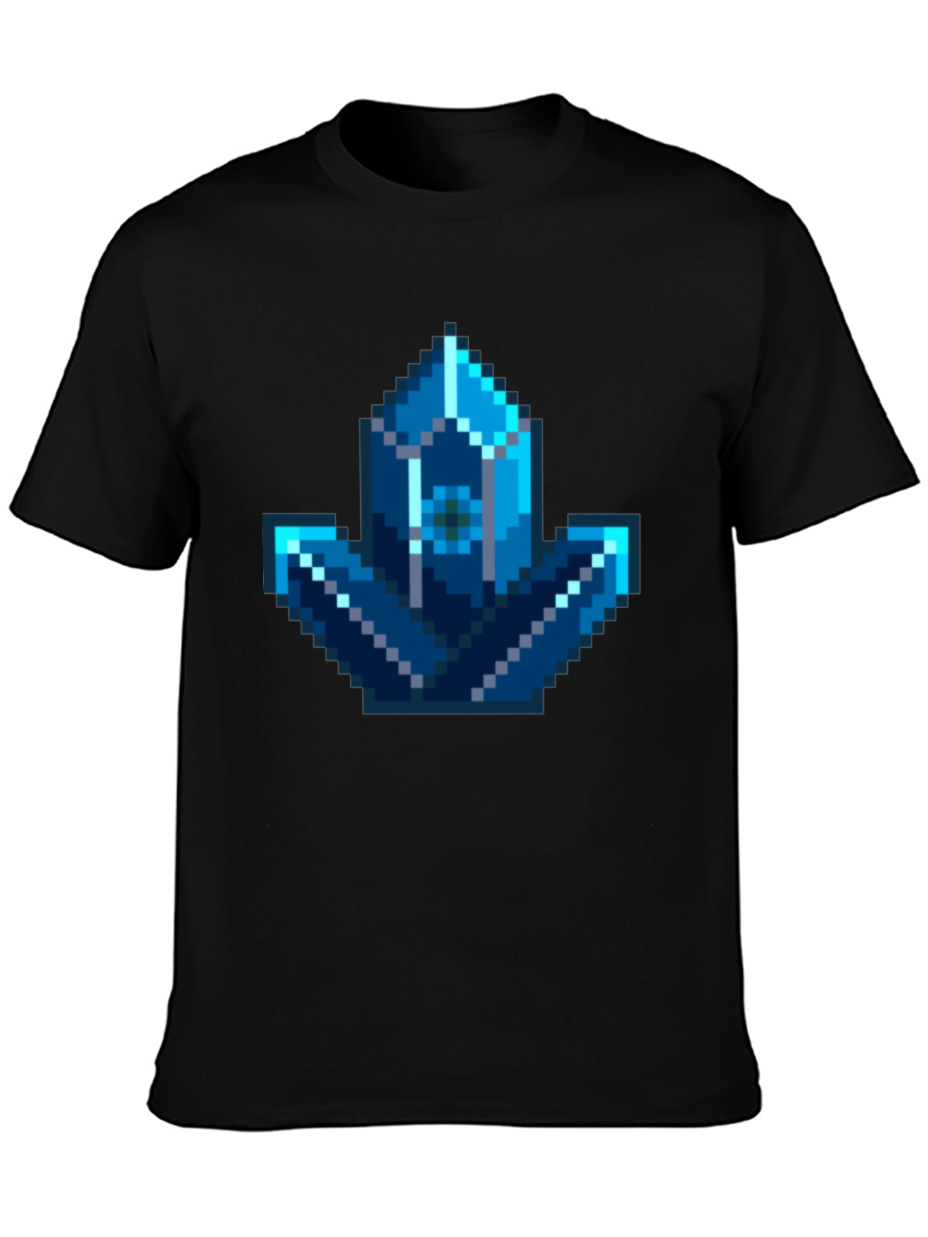 Pixel Art Crystal Graphic Tee - Gamer Style Shirt