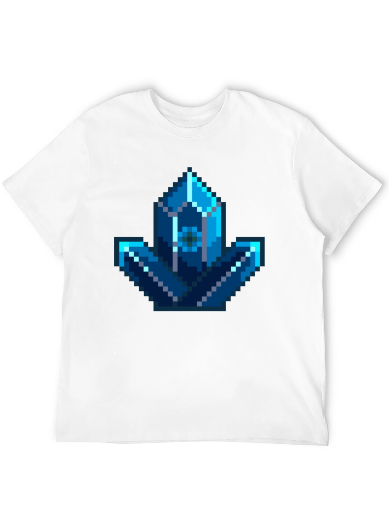 Pixel Art Crystal Graphic Tee - Gamer Style Shirt