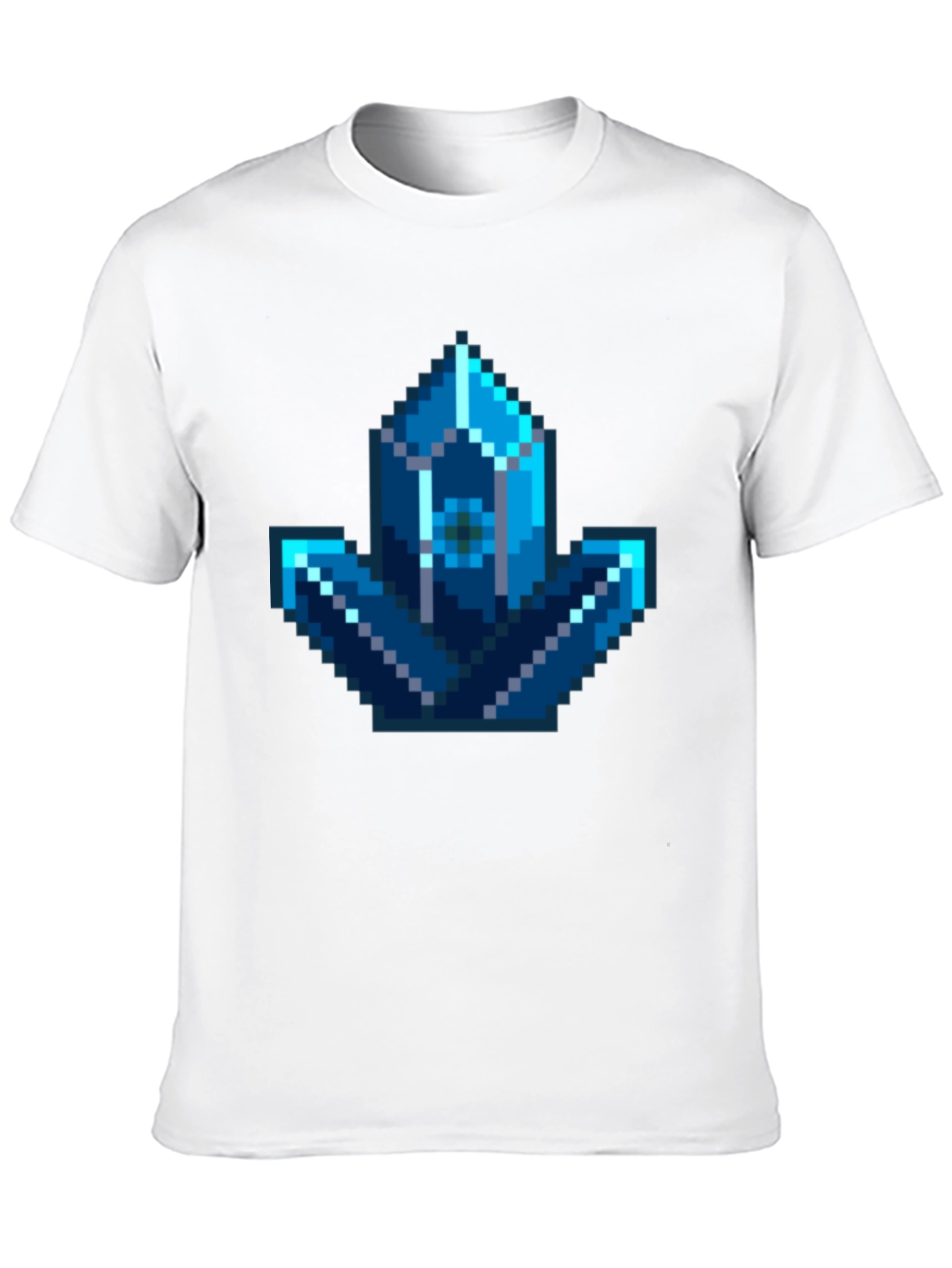 Pixel Art Crystal Graphic Tee - Gamer Style Shirt