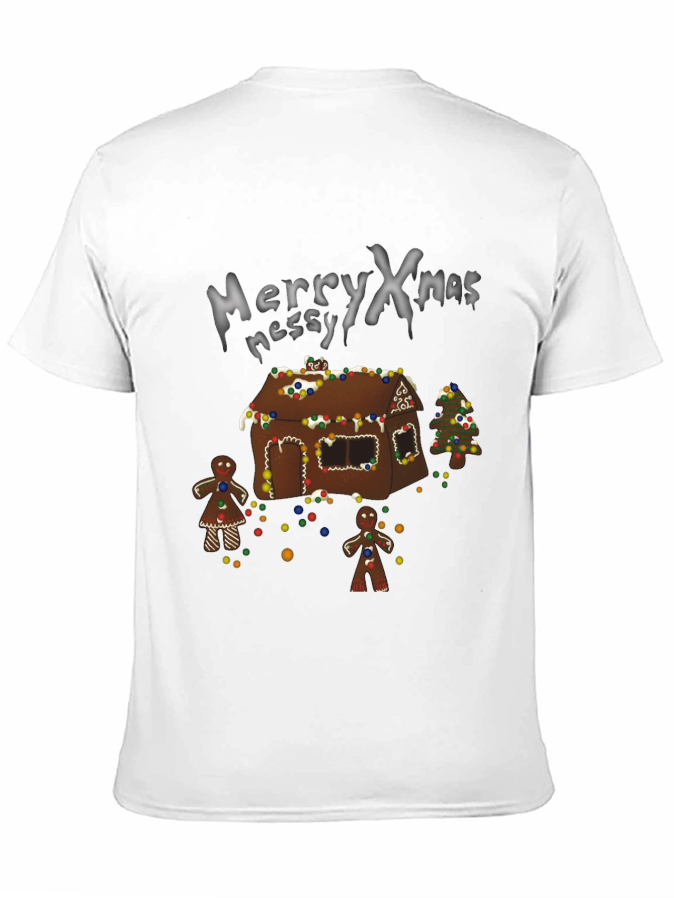 Merry Xmas Messy Gingerbread House Christmas T-Shirt