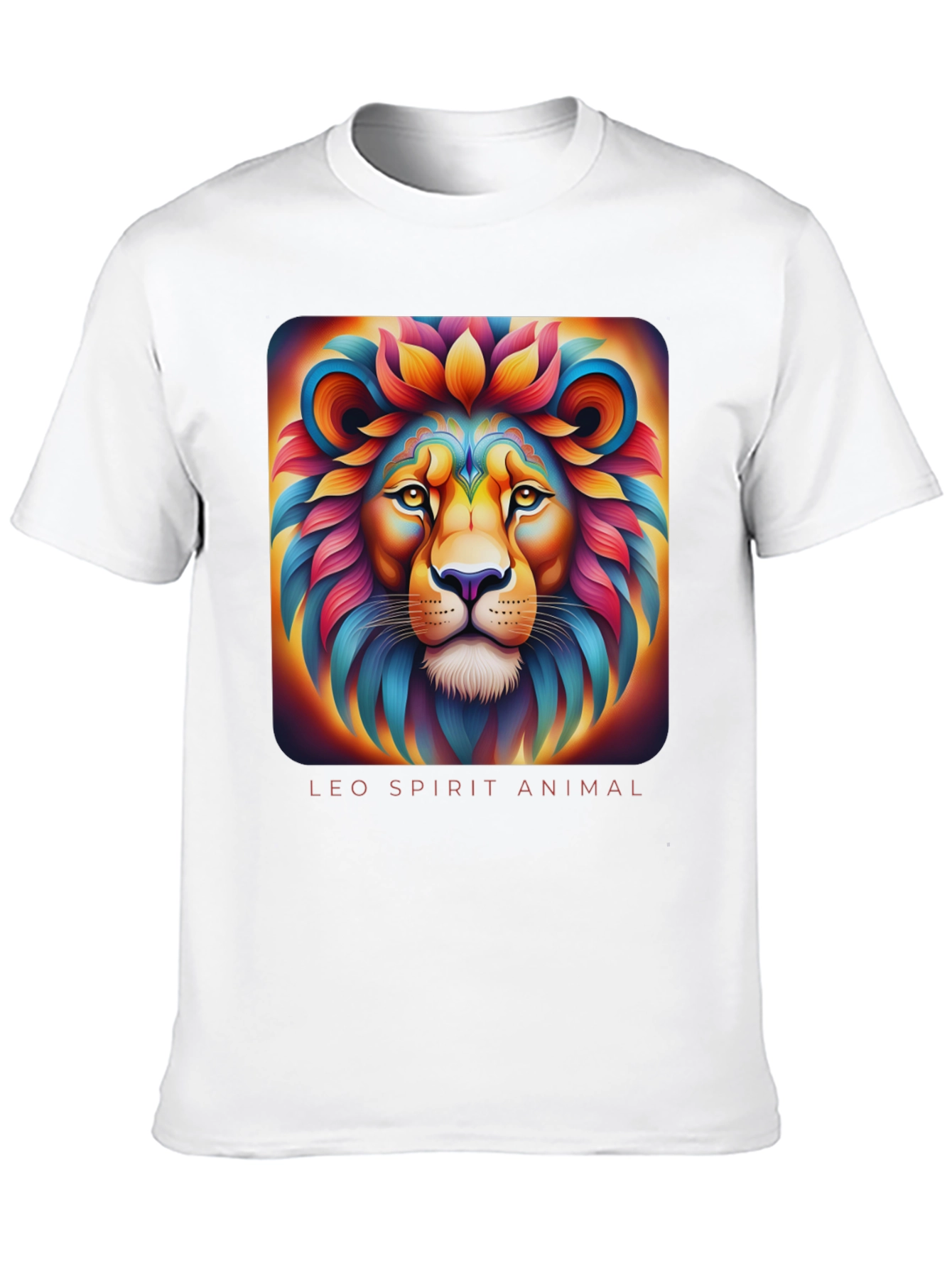 Leo Spirit Animal Graphic T-Shirt - Black