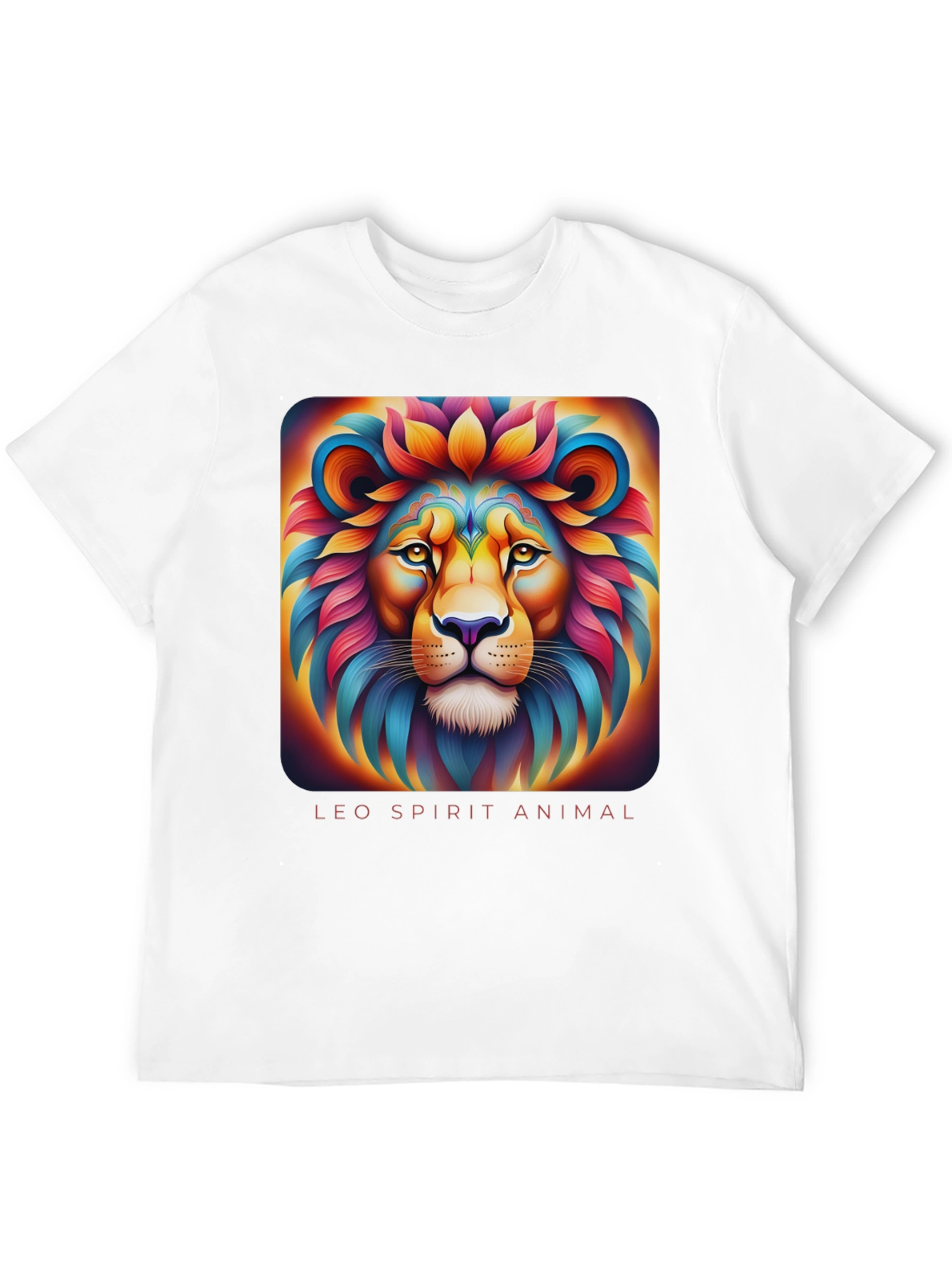 Leo Spirit Animal Graphic T-Shirt - Black