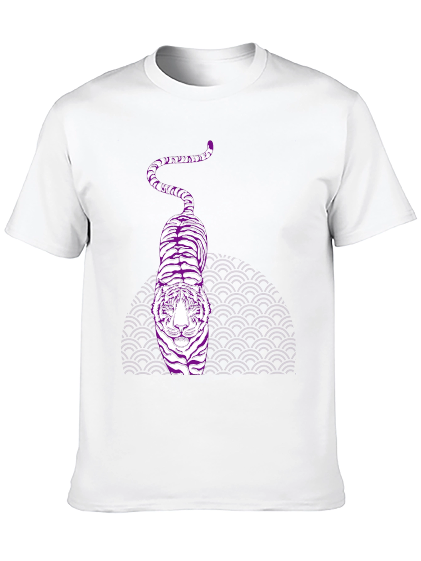 Purple Tiger Graphic Black T-Shirt