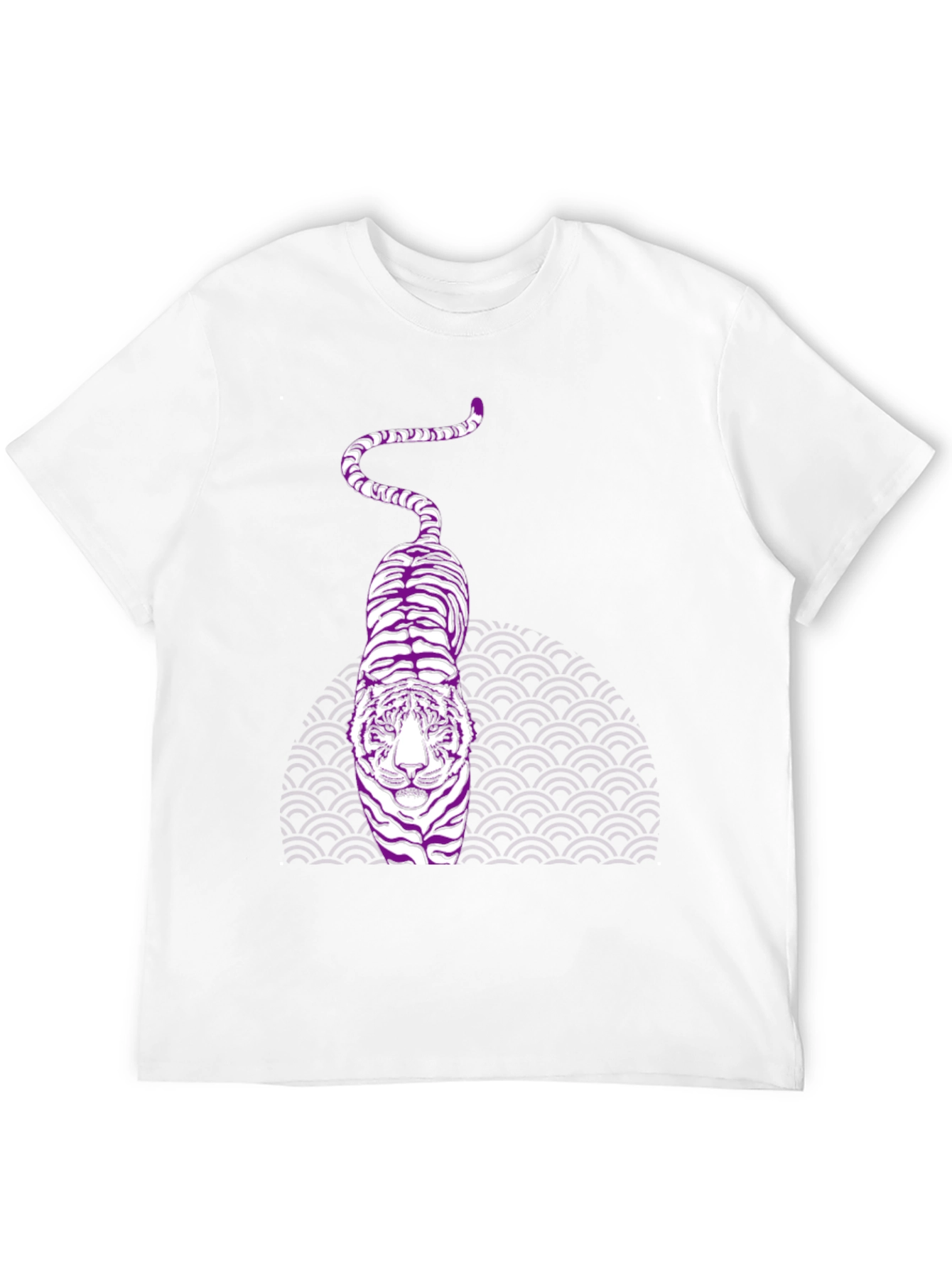 Purple Tiger Graphic Black T-Shirt