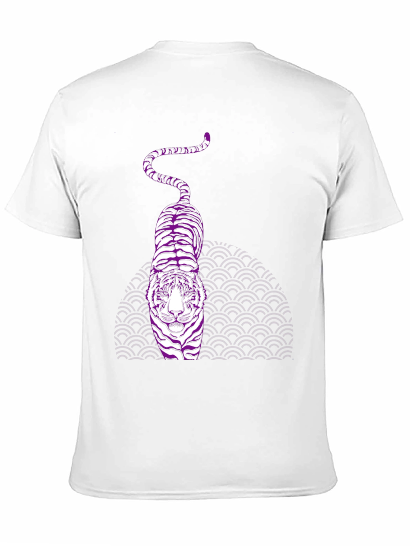 Purple Tiger Graphic Black T-Shirt