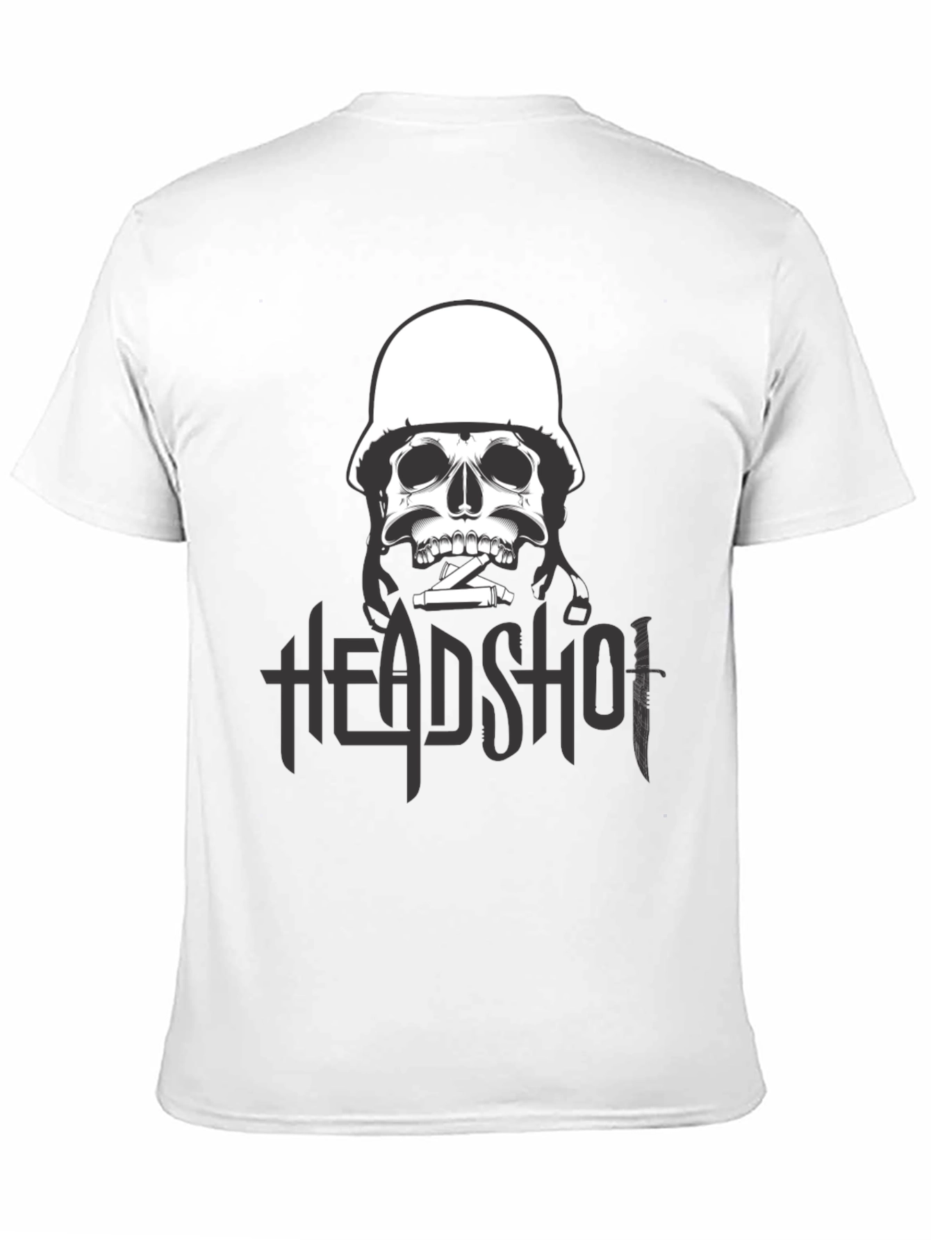 Edgy Skull Headshot Graphic Print T-Shirt